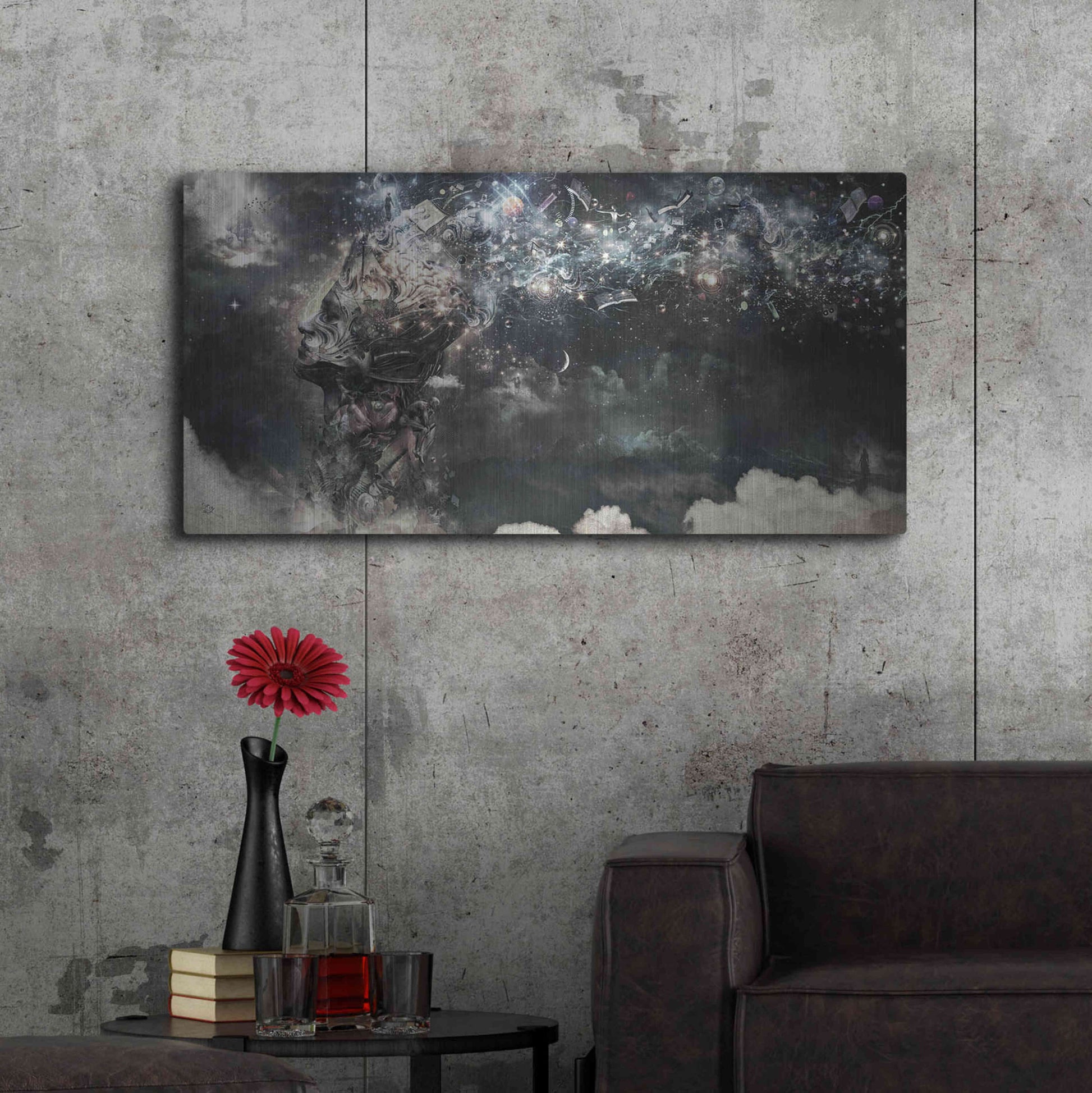 Luxe Metal Art 'Coma' by Cameron Gray, Metal Wall Art,48x24