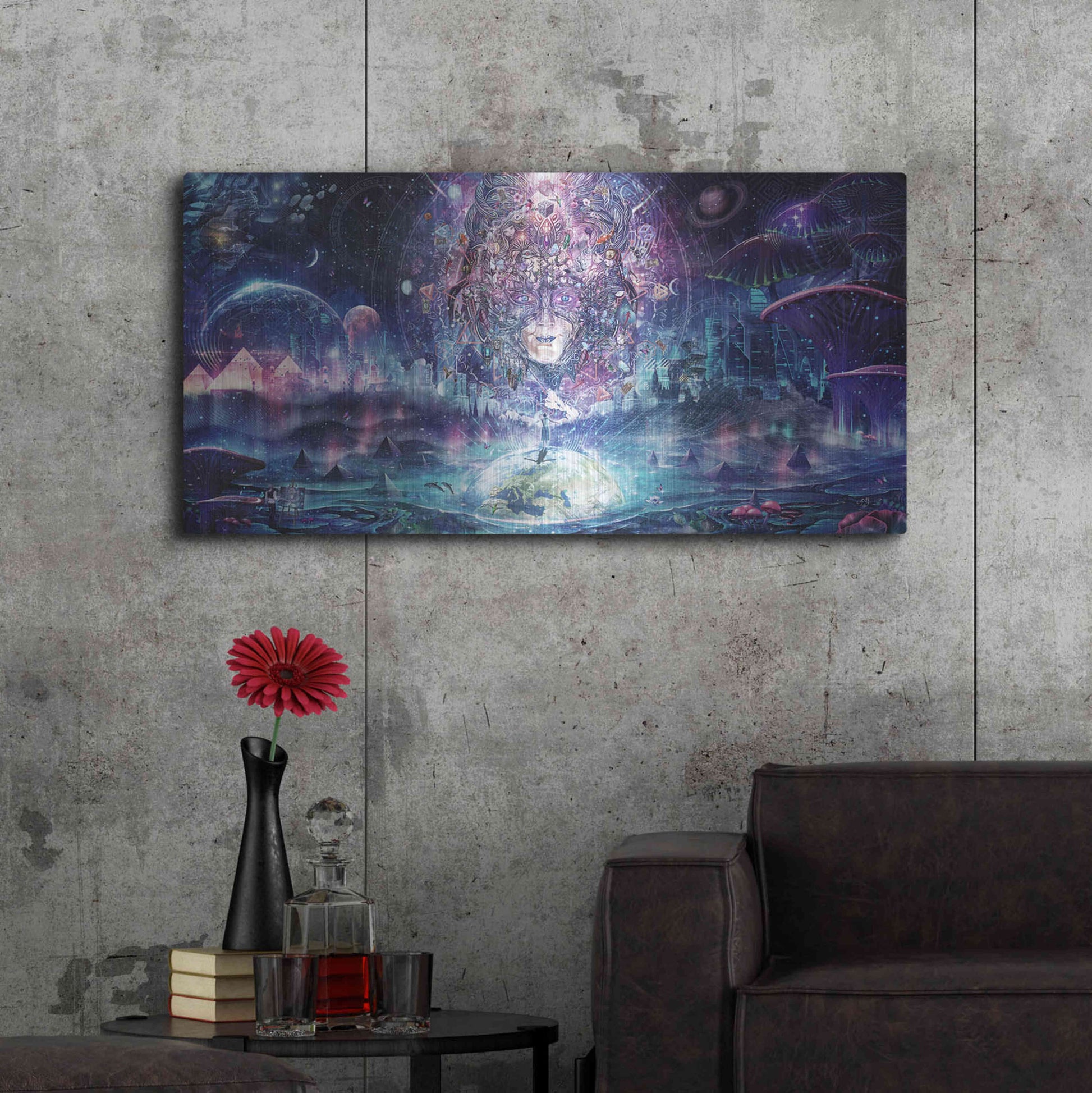 Luxe Metal Art 'Quest for the Peak Experience' by Cameron Gray, Metal Wall Art,48x24