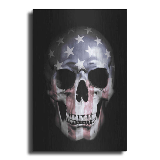 Luxe Metal Art 'American Skull' by Nicklas Gustafsson, Metal Wall Art