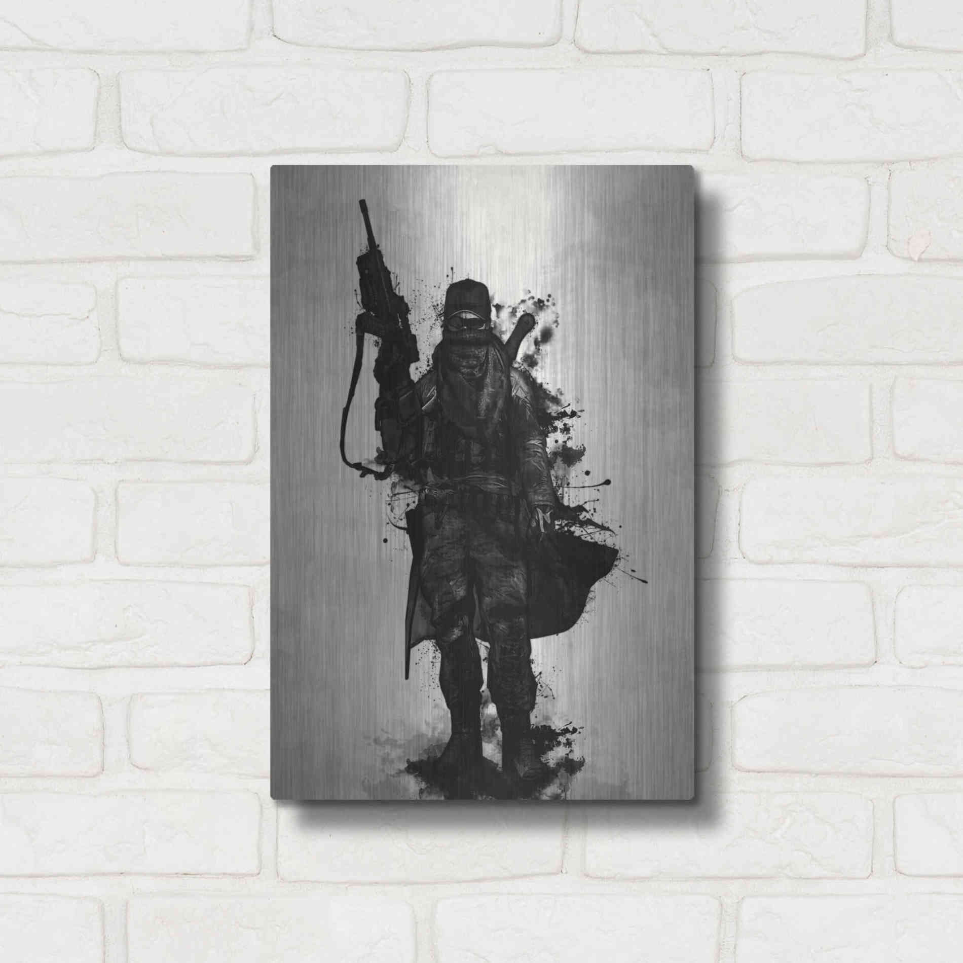 Luxe Metal Art 'Post Apocalyptic Warrior' by Nicklas Gustafsson, Metal Wall Art,12x16