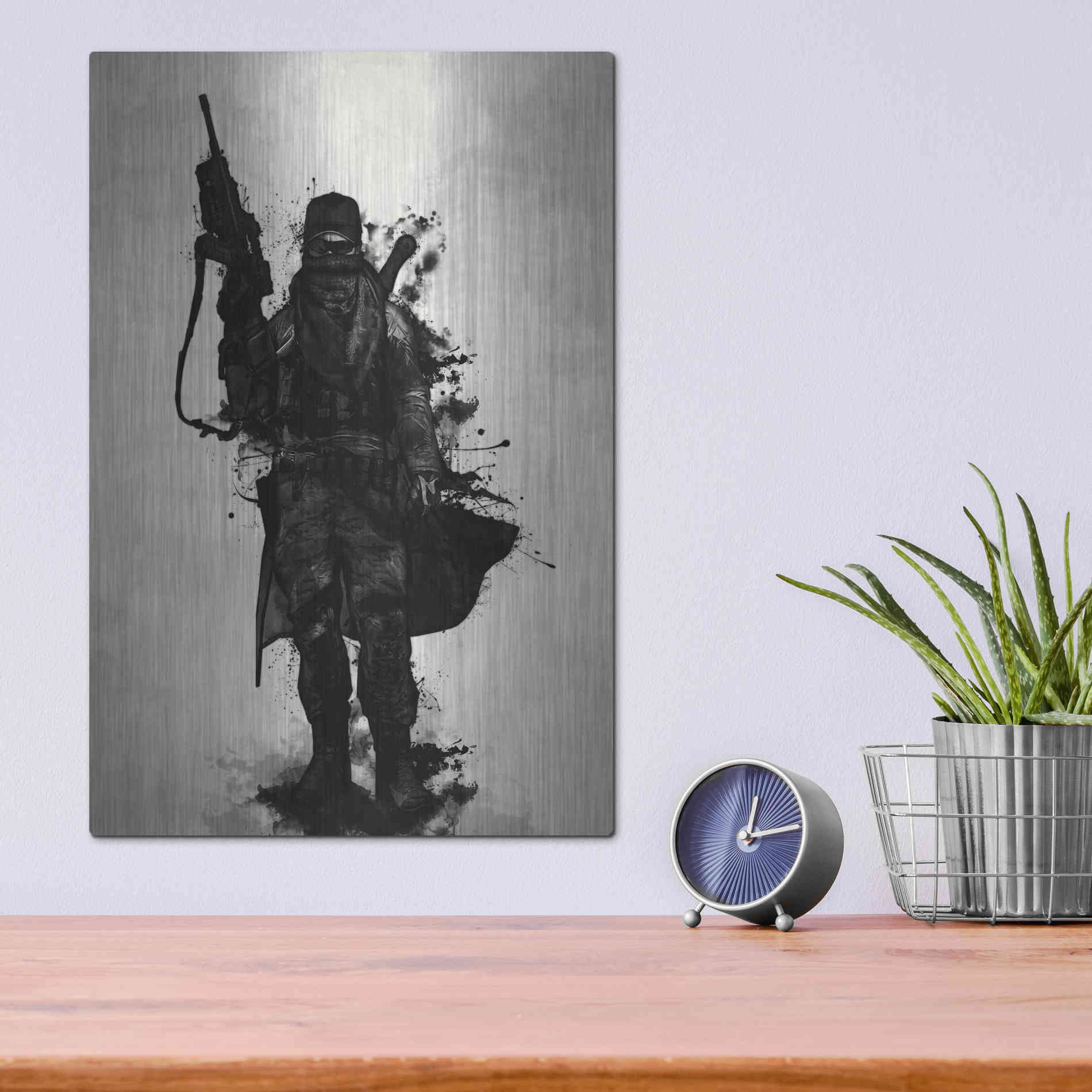 Luxe Metal Art 'Post Apocalyptic Warrior' by Nicklas Gustafsson, Metal Wall Art,12x16