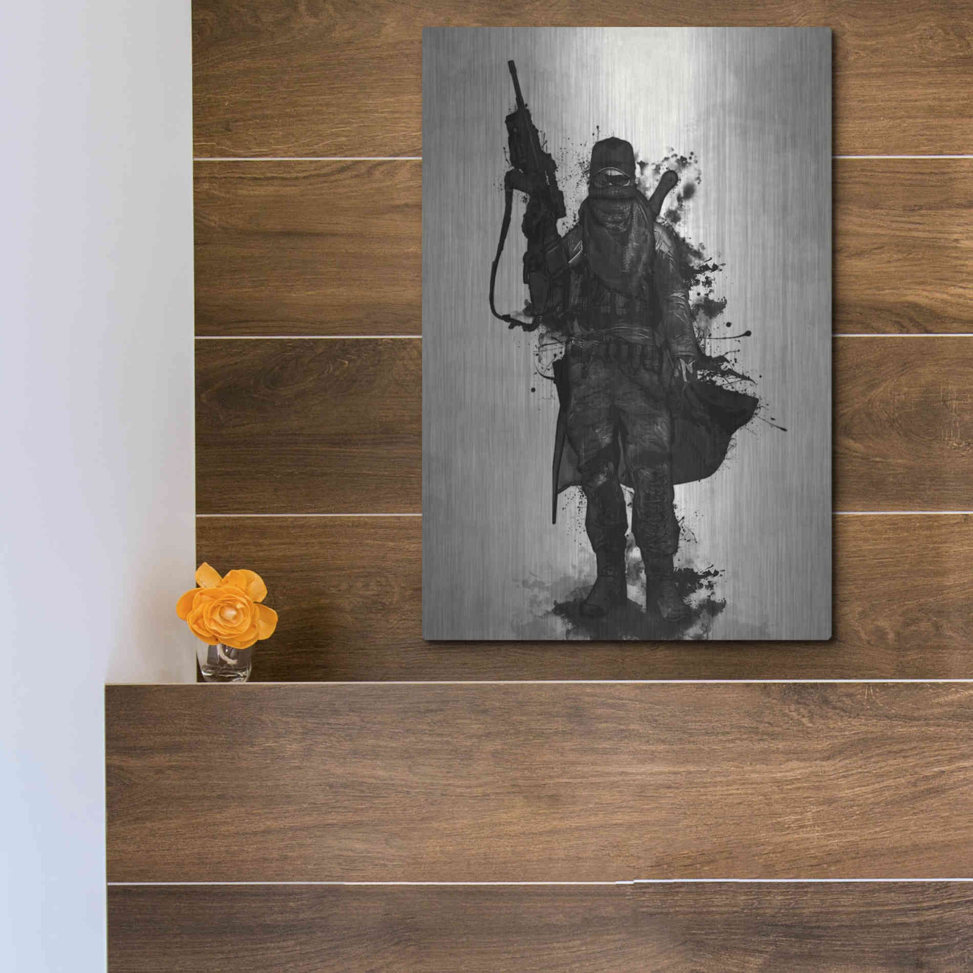 Luxe Metal Art 'Post Apocalyptic Warrior' by Nicklas Gustafsson, Metal Wall Art,12x16