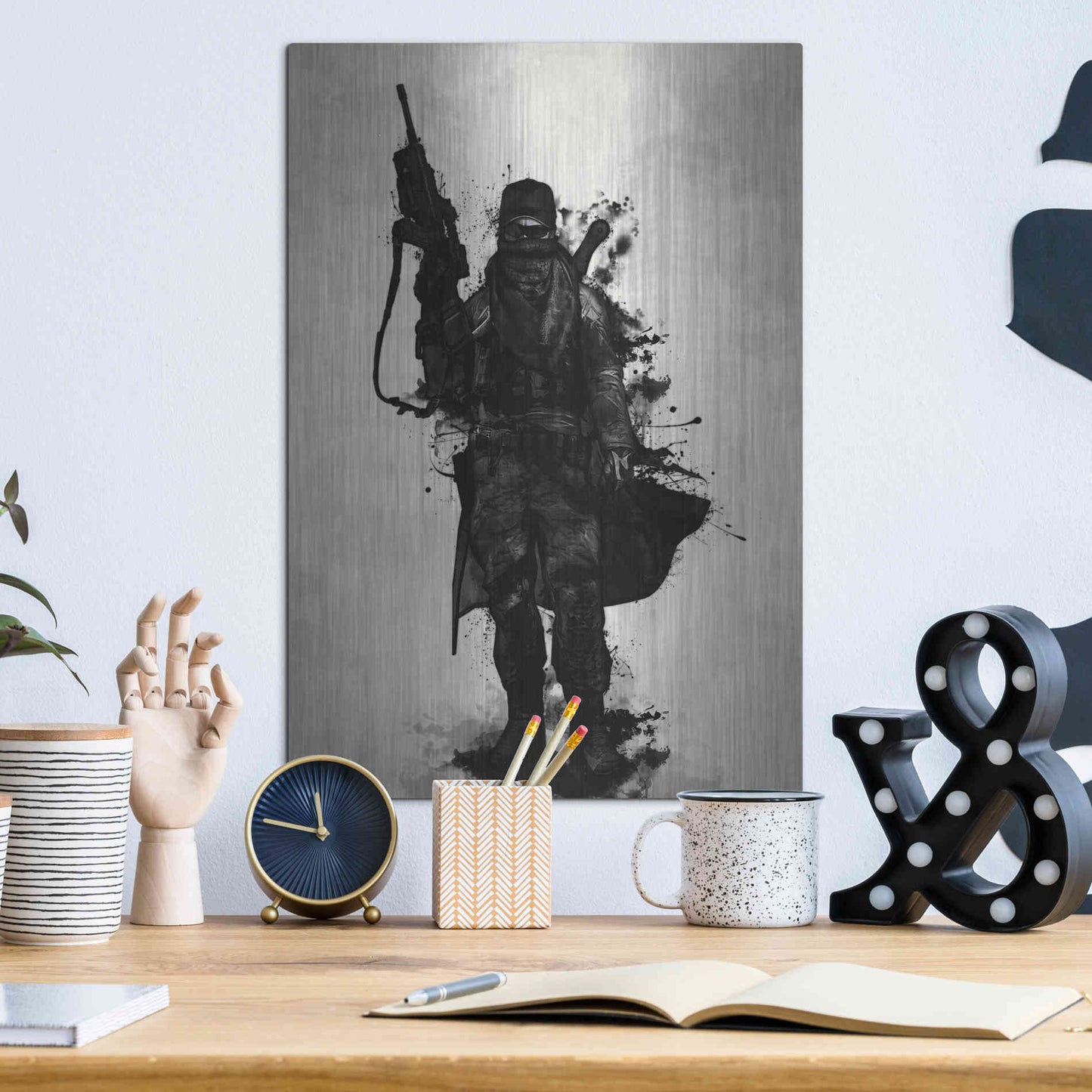 Luxe Metal Art 'Post Apocalyptic Warrior' by Nicklas Gustafsson, Metal Wall Art,12x16