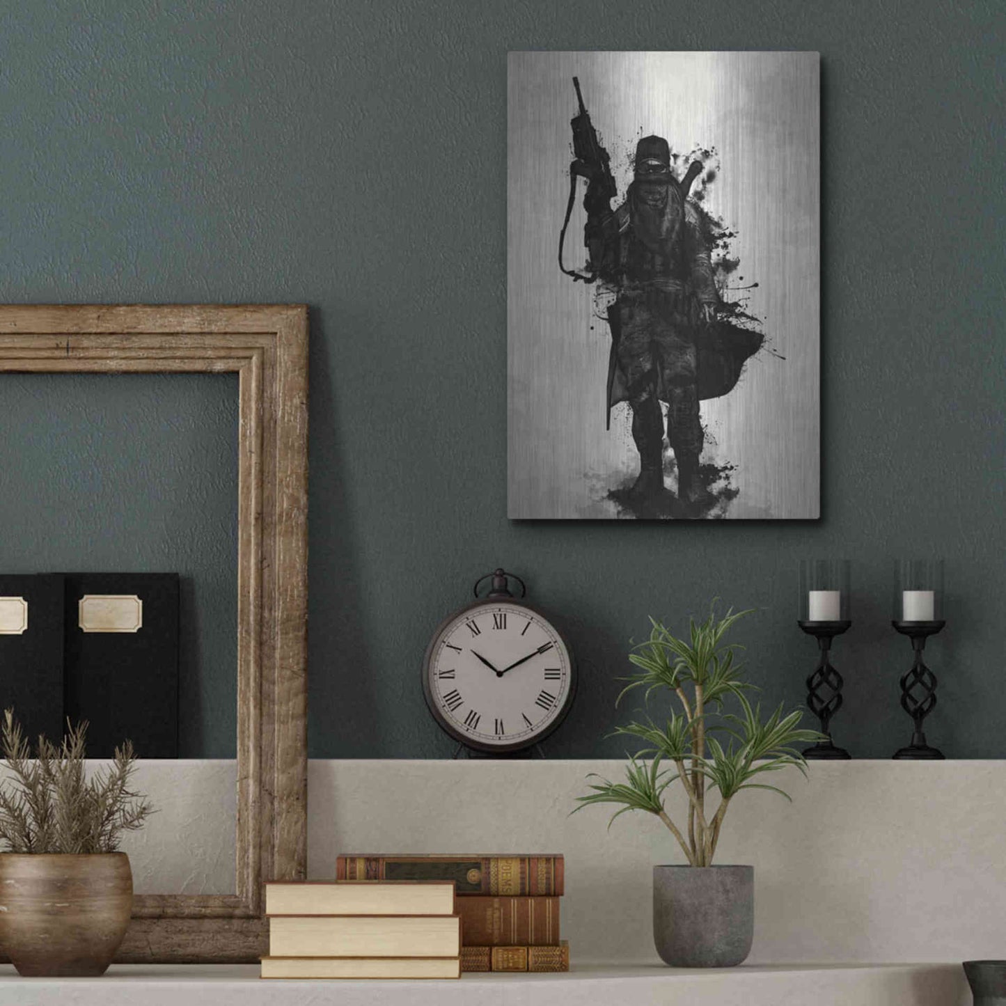 Luxe Metal Art 'Post Apocalyptic Warrior' by Nicklas Gustafsson, Metal Wall Art,12x16