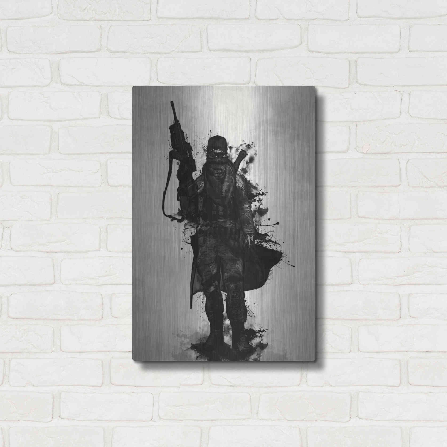 Luxe Metal Art 'Post Apocalyptic Warrior' by Nicklas Gustafsson, Metal Wall Art,16x24