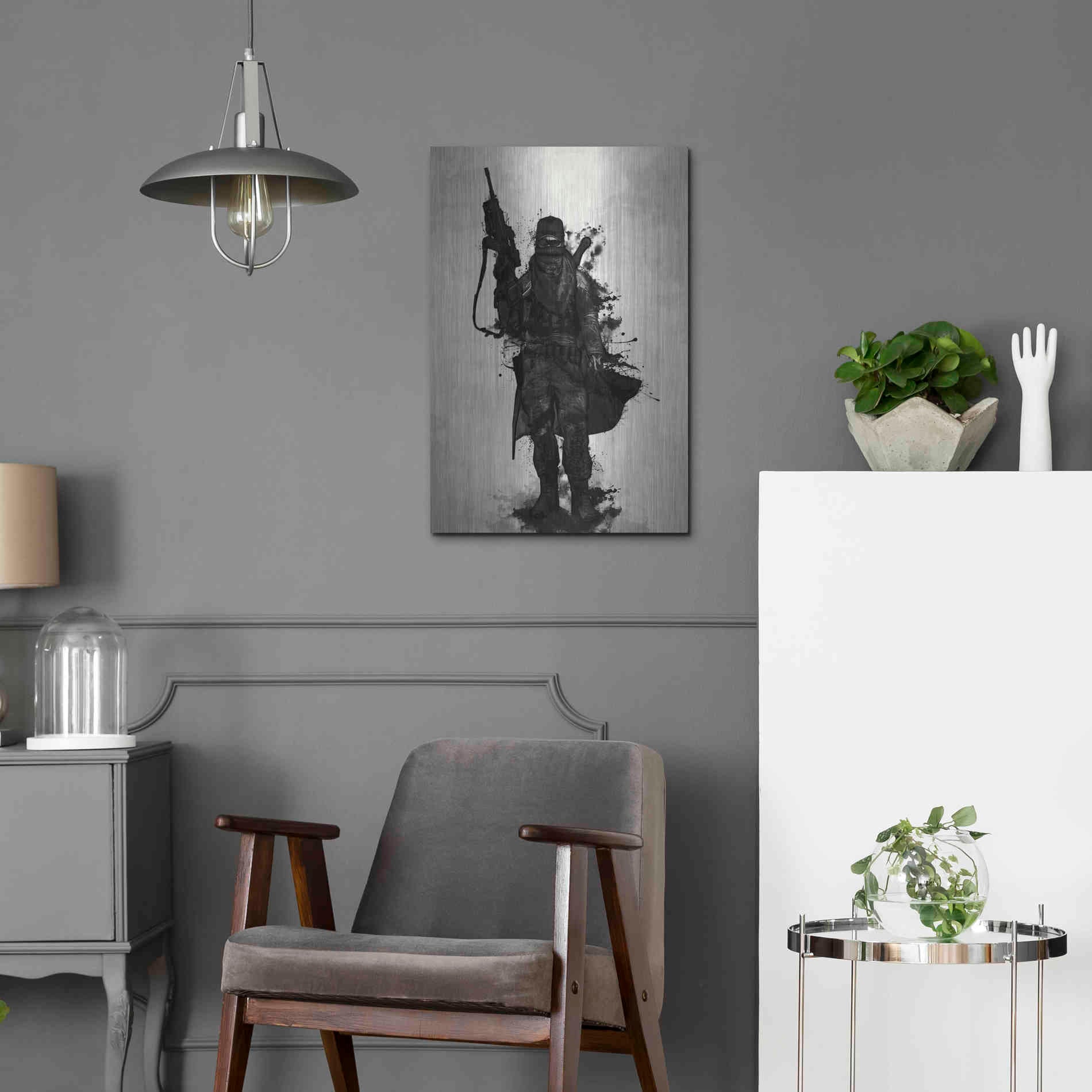 Luxe Metal Art 'Post Apocalyptic Warrior' by Nicklas Gustafsson, Metal Wall Art,16x24