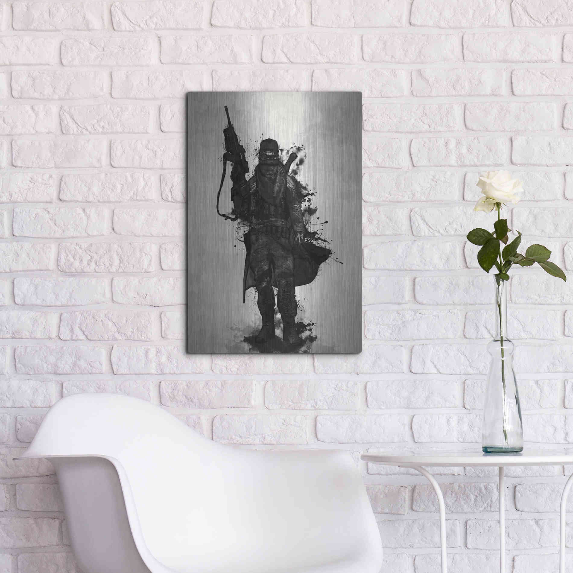Luxe Metal Art 'Post Apocalyptic Warrior' by Nicklas Gustafsson, Metal Wall Art,16x24