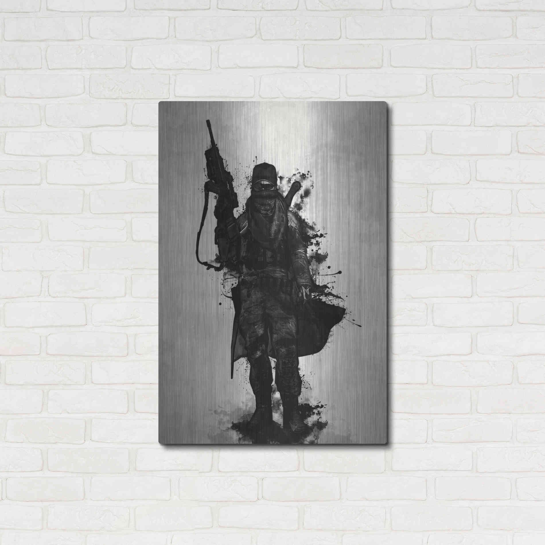 Luxe Metal Art 'Post Apocalyptic Warrior' by Nicklas Gustafsson, Metal Wall Art,24x36