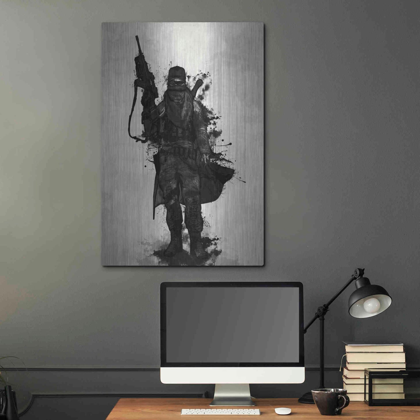 Luxe Metal Art 'Post Apocalyptic Warrior' by Nicklas Gustafsson, Metal Wall Art,24x36