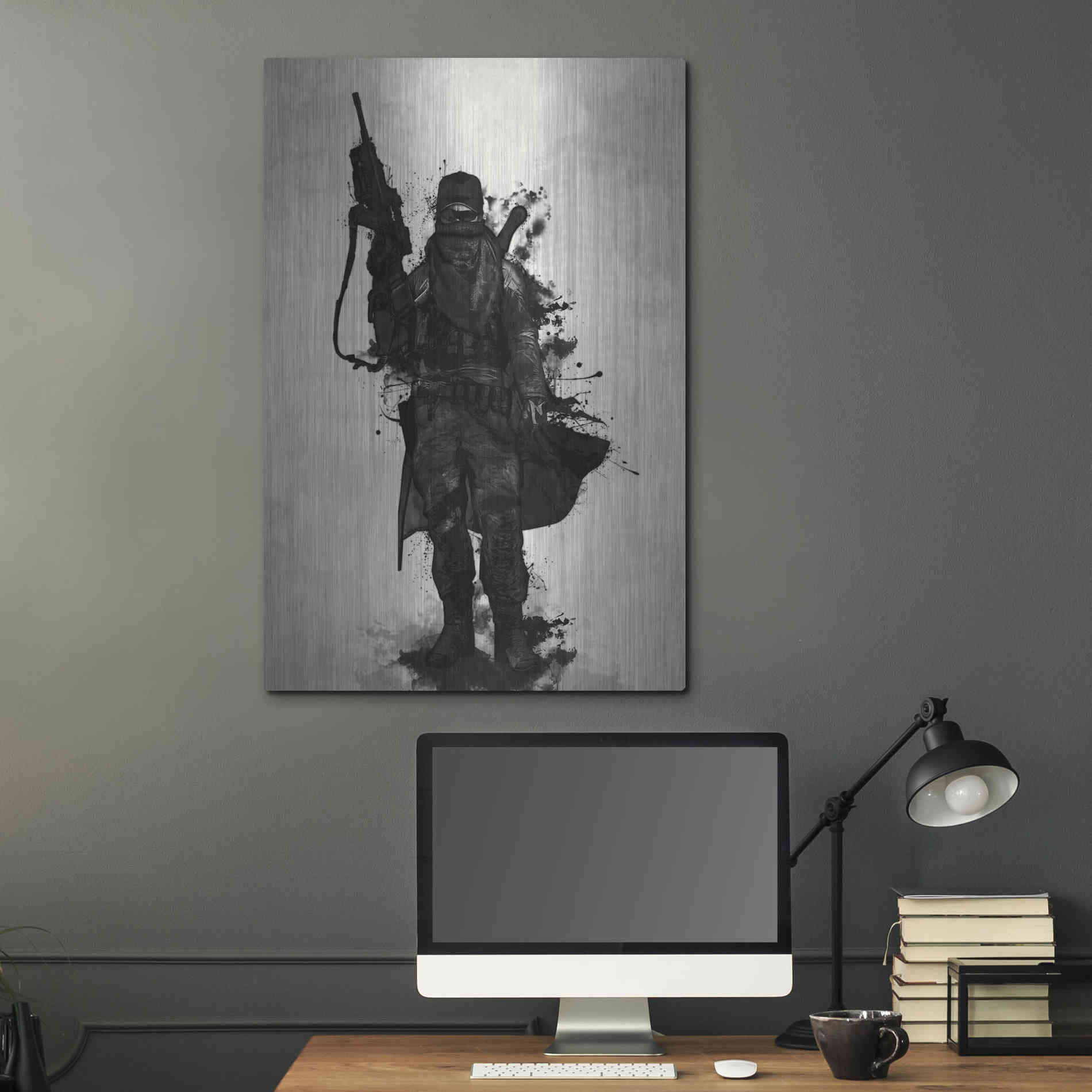Luxe Metal Art 'Post Apocalyptic Warrior' by Nicklas Gustafsson, Metal Wall Art,24x36