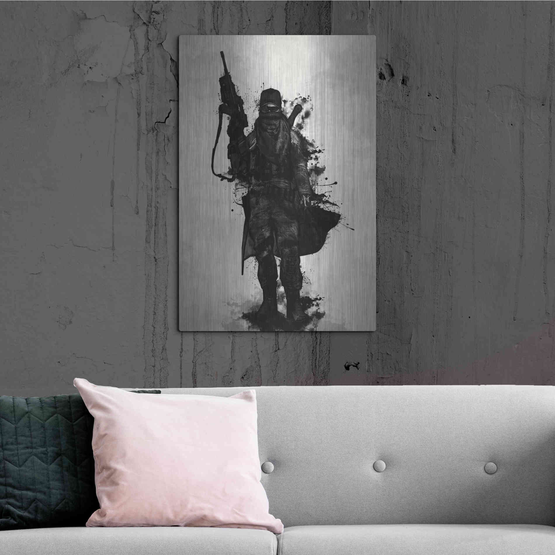 Luxe Metal Art 'Post Apocalyptic Warrior' by Nicklas Gustafsson, Metal Wall Art,24x36