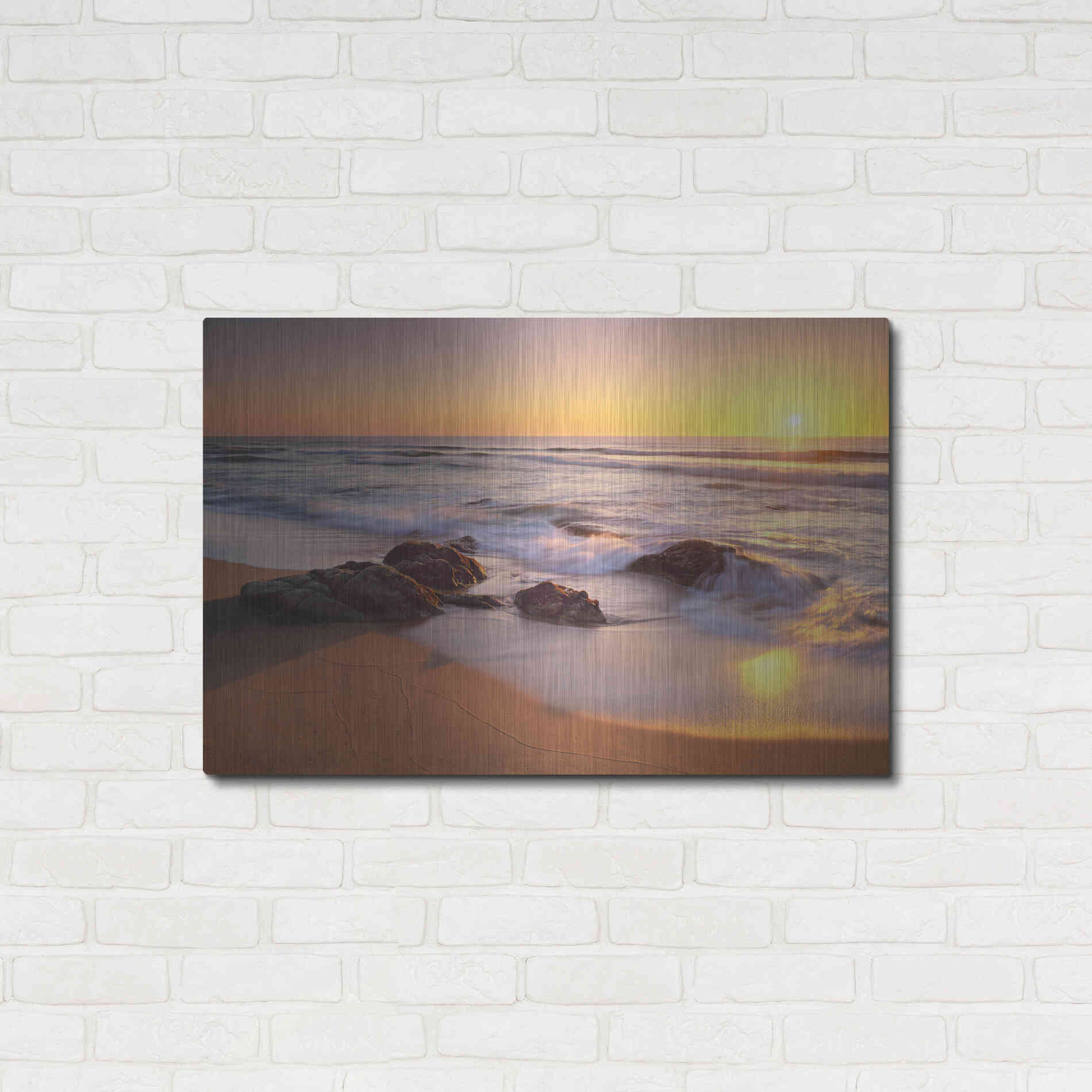 Luxe Metal Art 'Pacific Calm' by Christopher Foster, Metal Wall Art,36x24