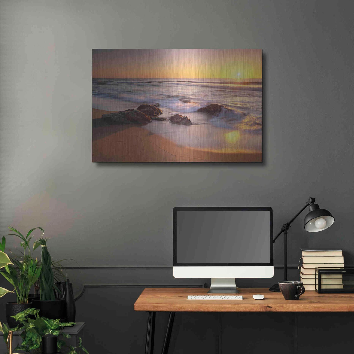 Luxe Metal Art 'Pacific Calm' by Christopher Foster, Metal Wall Art,36x24