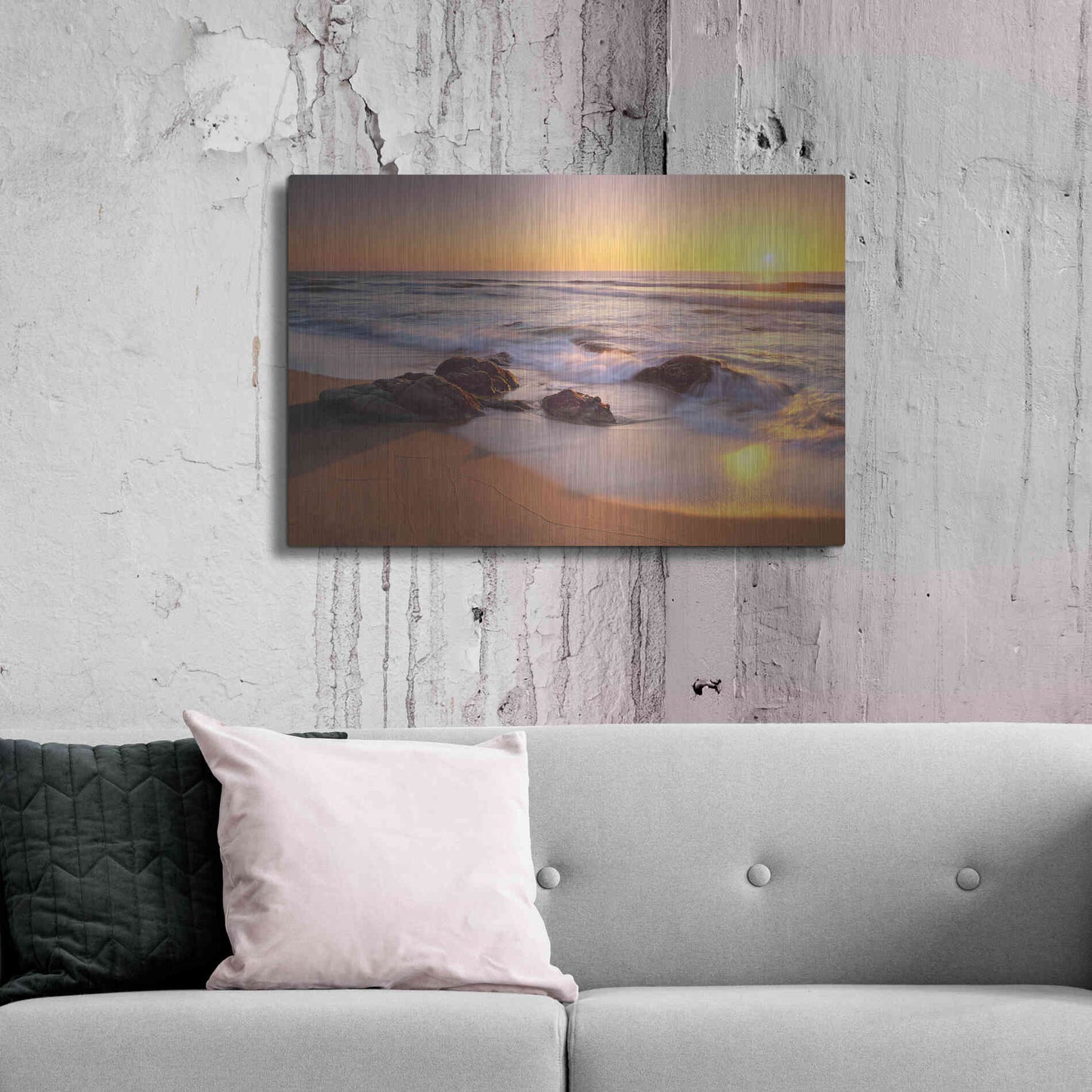 Luxe Metal Art 'Pacific Calm' by Christopher Foster, Metal Wall Art,36x24