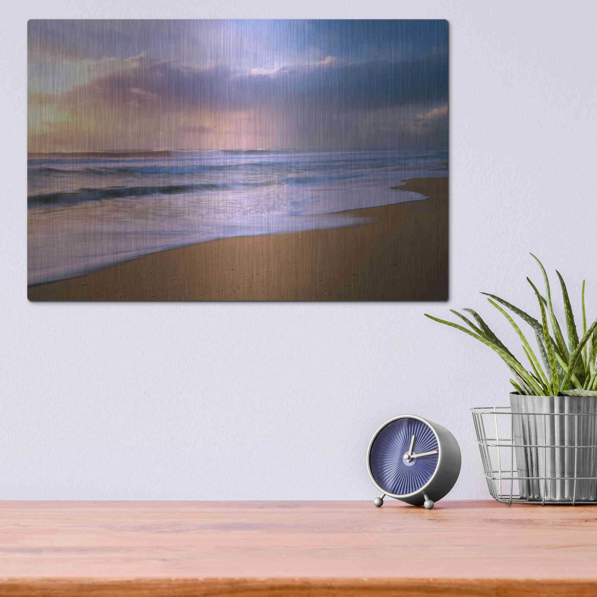 Luxe Metal Art 'Pacific Storm' by Christopher Foster, Metal Wall Art,16x12