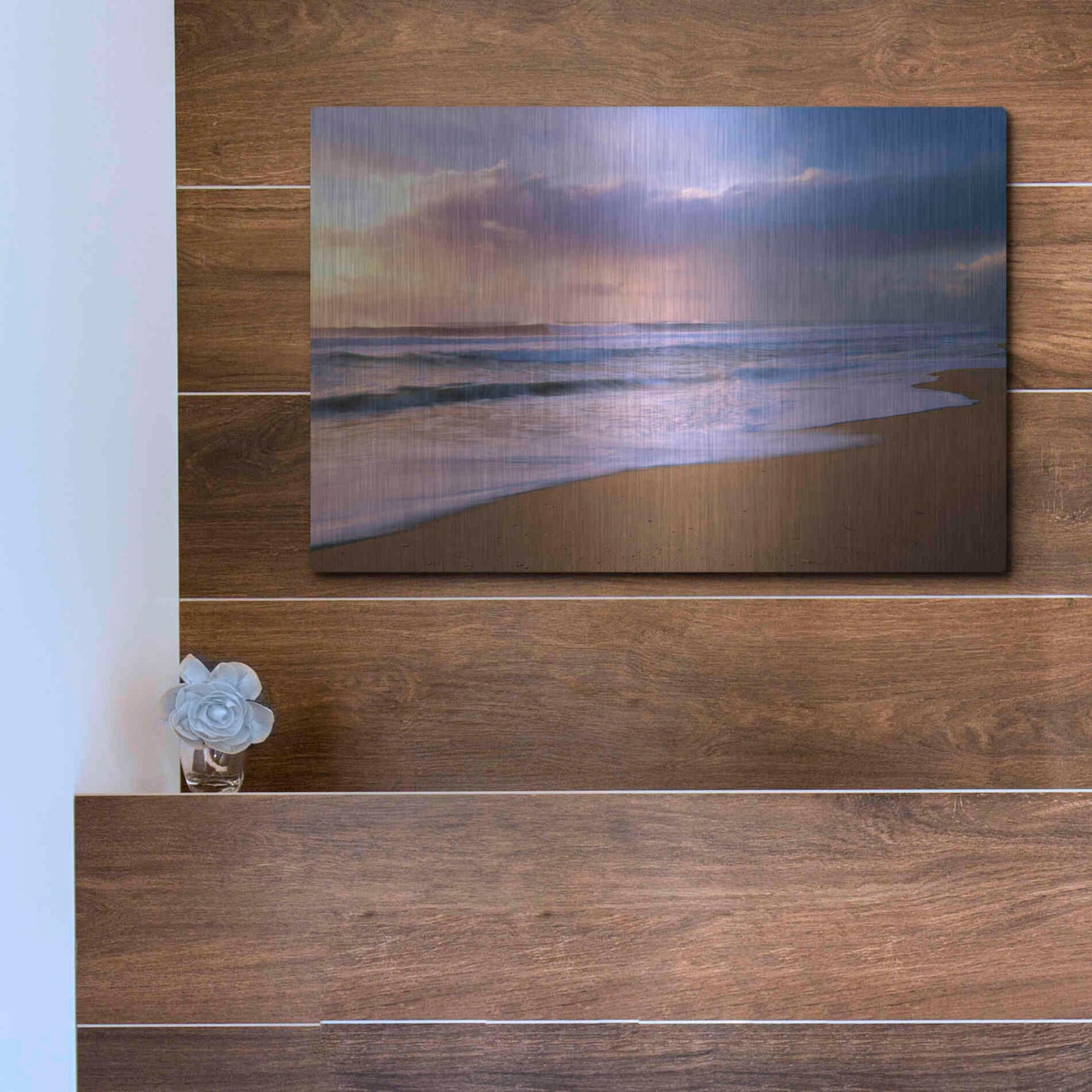 Luxe Metal Art 'Pacific Storm' by Christopher Foster, Metal Wall Art,16x12