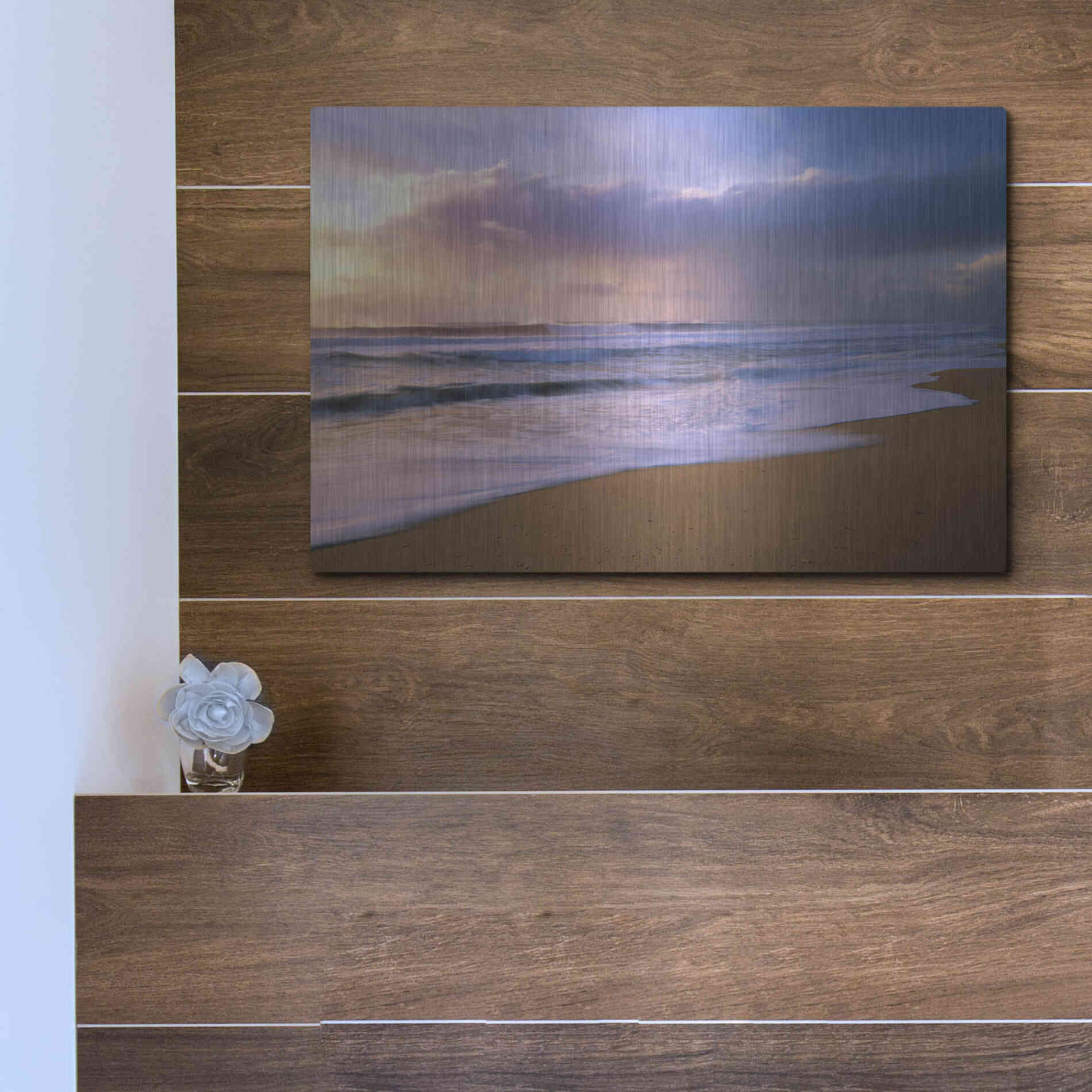 Luxe Metal Art 'Pacific Storm' by Christopher Foster, Metal Wall Art,16x12