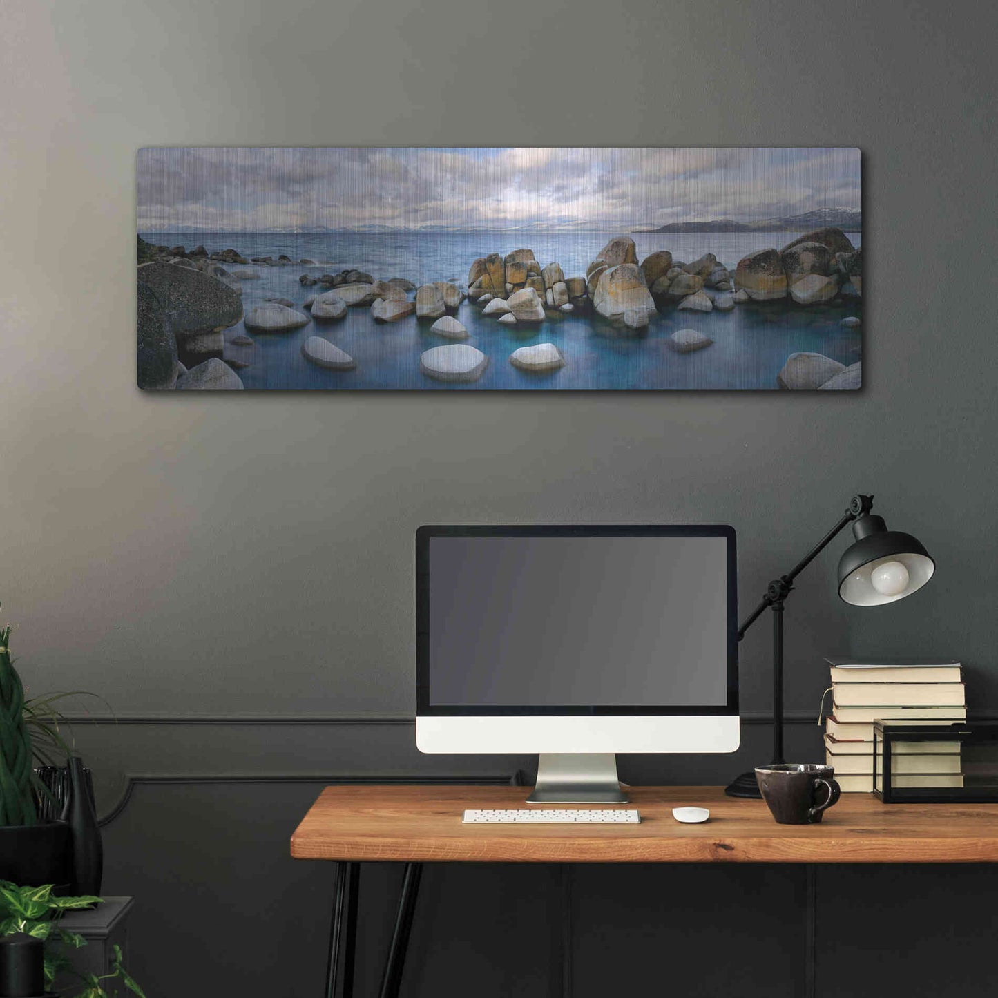 Luxe Metal Art 'Sand Harbor' by Christopher Foster, Metal Wall Art,48x16