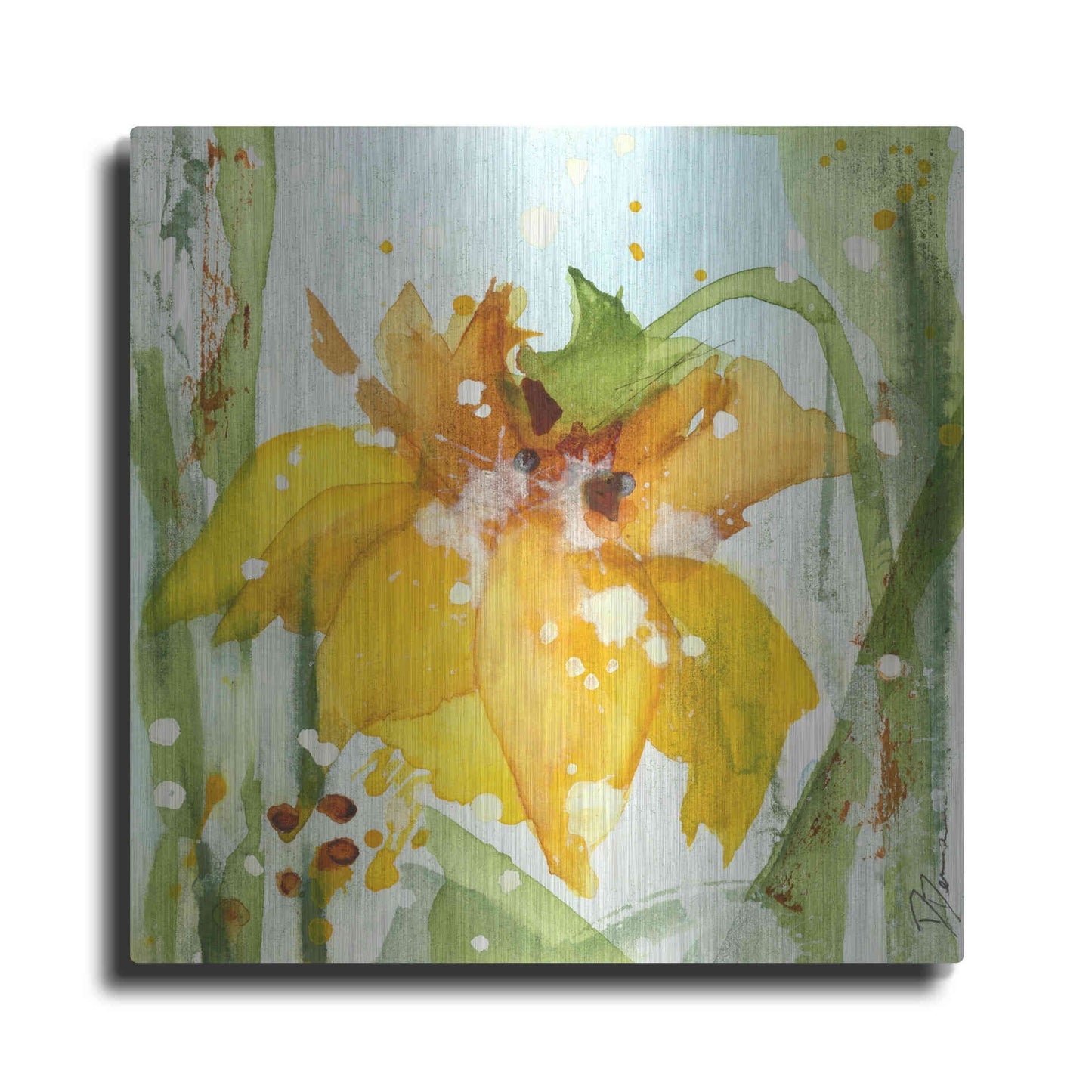 Luxe Metal Art 'Daffodil' by Dawn Derman, Metal Wall Art