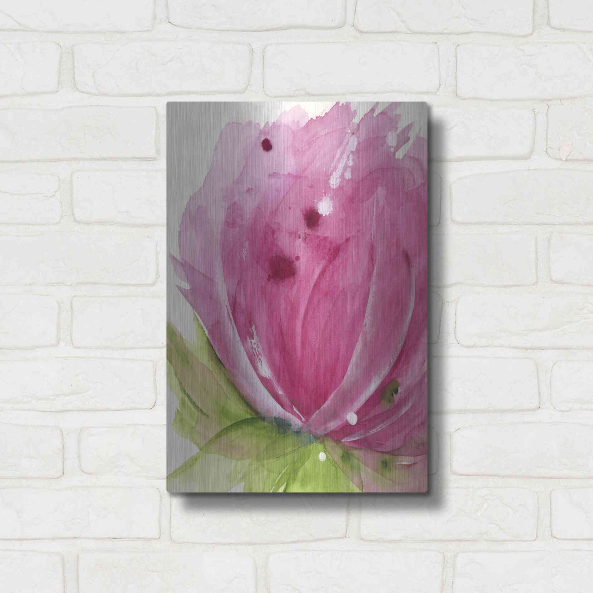 Luxe Metal Art 'Pink' by Dawn Derman, Metal Wall Art,12x16