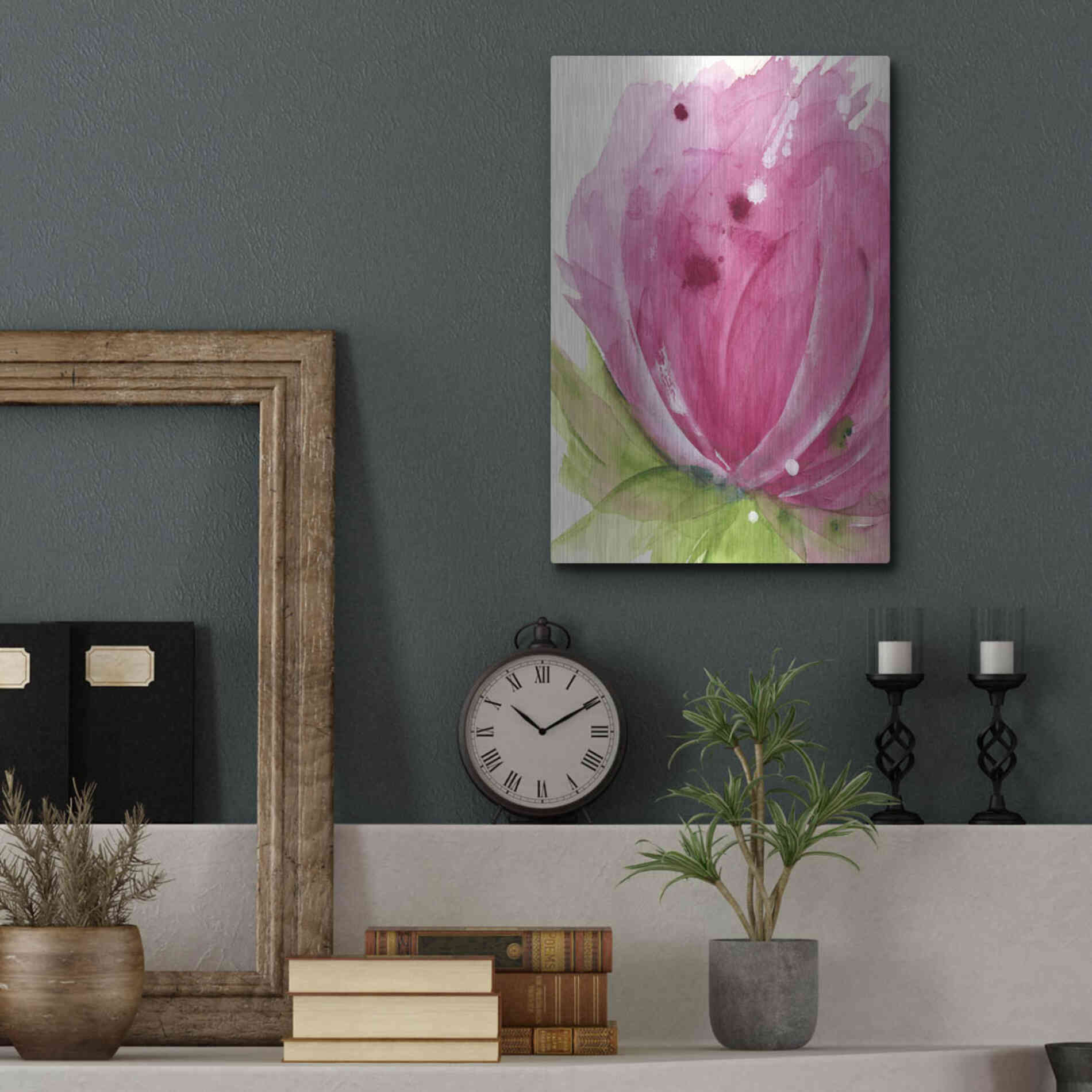 Luxe Metal Art 'Pink' by Dawn Derman, Metal Wall Art,12x16