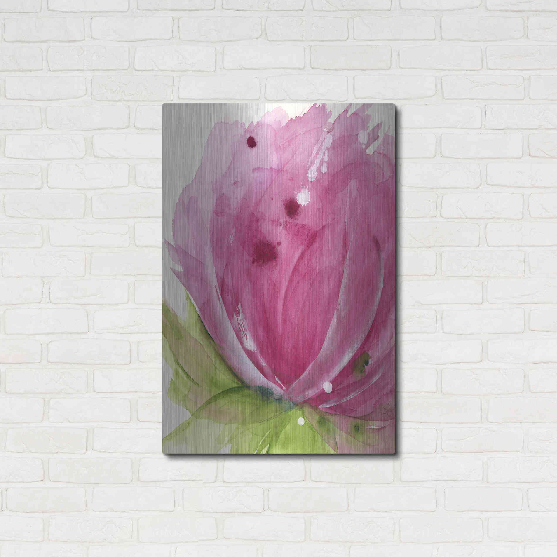 Luxe Metal Art 'Pink' by Dawn Derman, Metal Wall Art,24x36