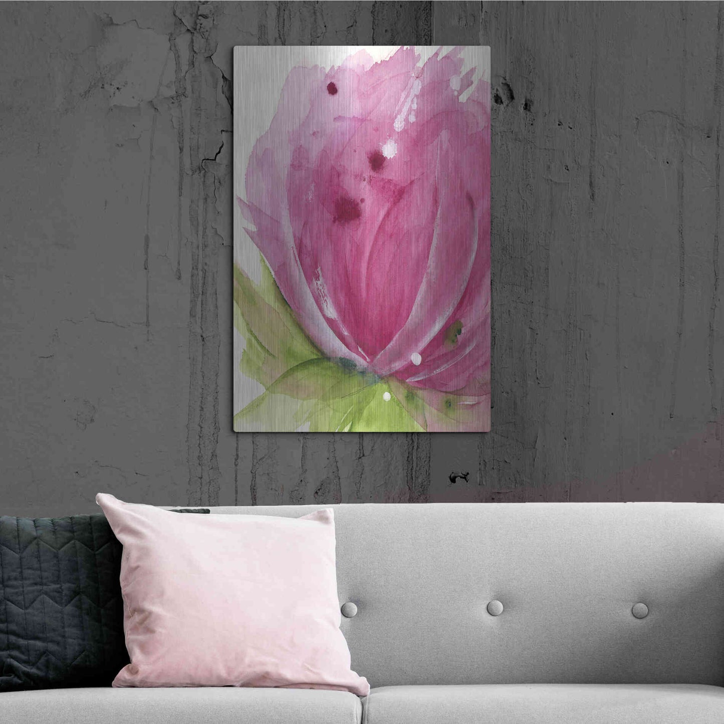 Luxe Metal Art 'Pink' by Dawn Derman, Metal Wall Art,24x36