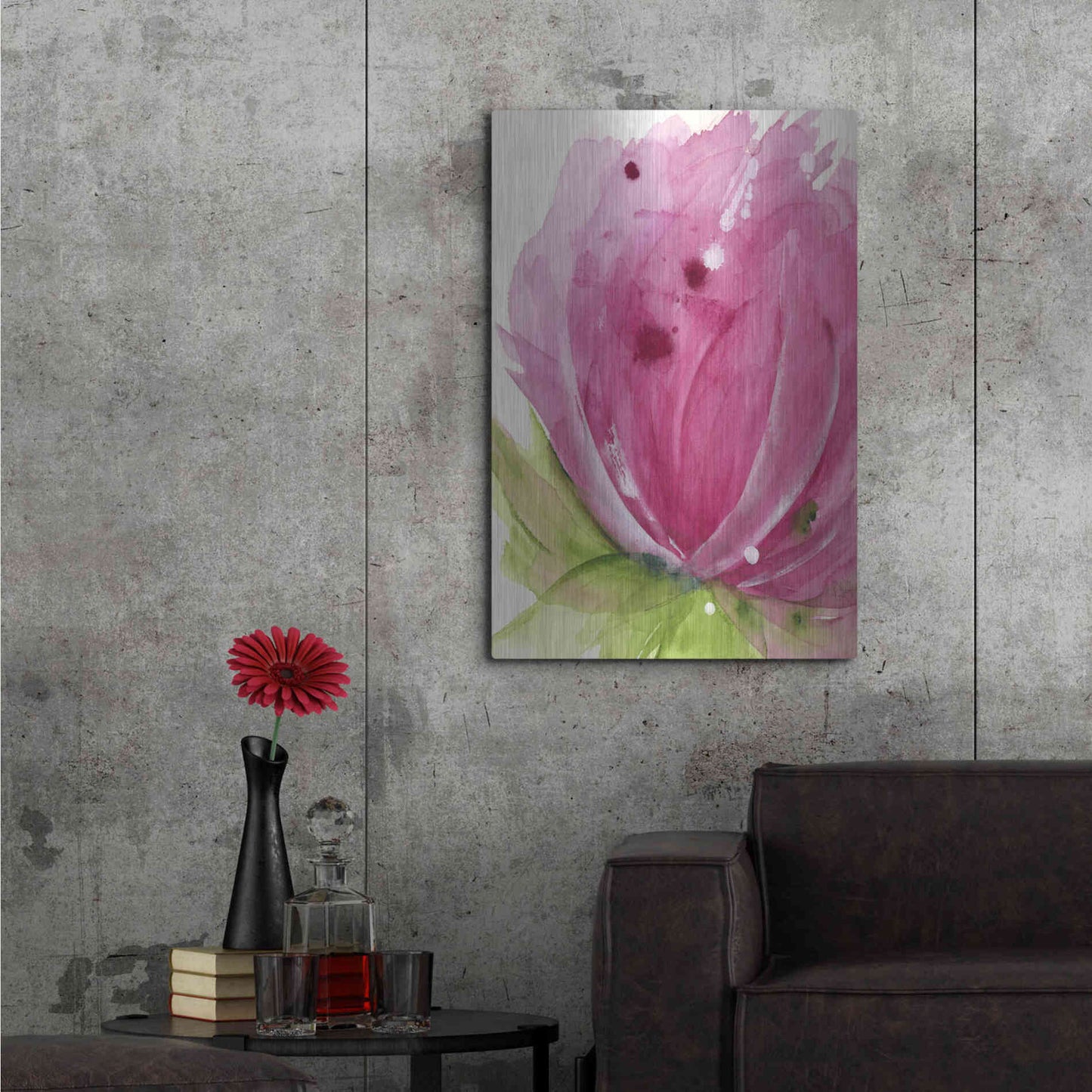 Luxe Metal Art 'Pink' by Dawn Derman, Metal Wall Art,24x36