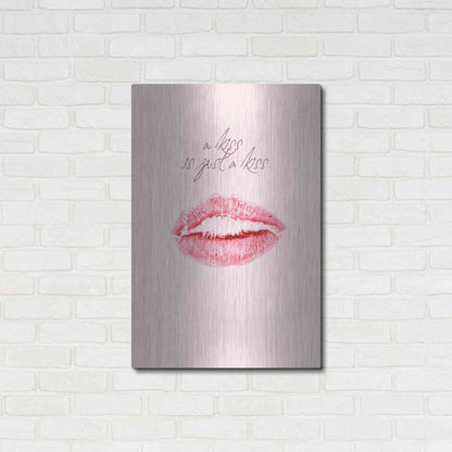 Luxe Metal Art 'A Kiss Is Just a Kiss' by Design Fabrikken, Metal Wall Art,24x36