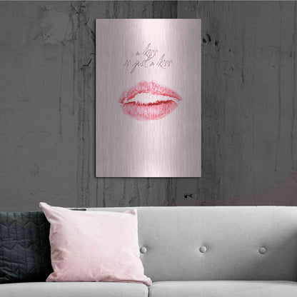 Luxe Metal Art 'A Kiss Is Just a Kiss' by Design Fabrikken, Metal Wall Art,24x36