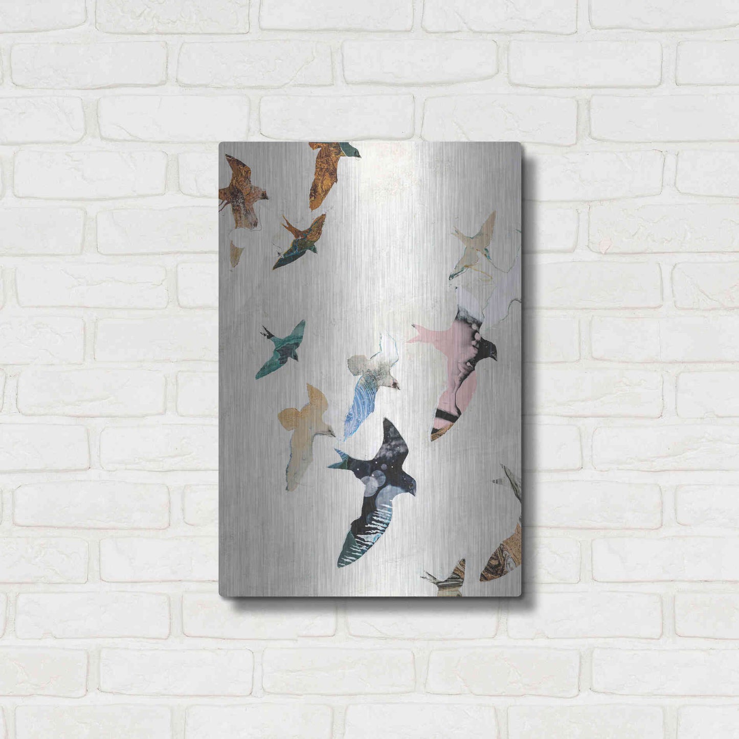Luxe Metal Art 'Abstract Birds 2' by Design Fabrikken, Metal Wall Art,16x24