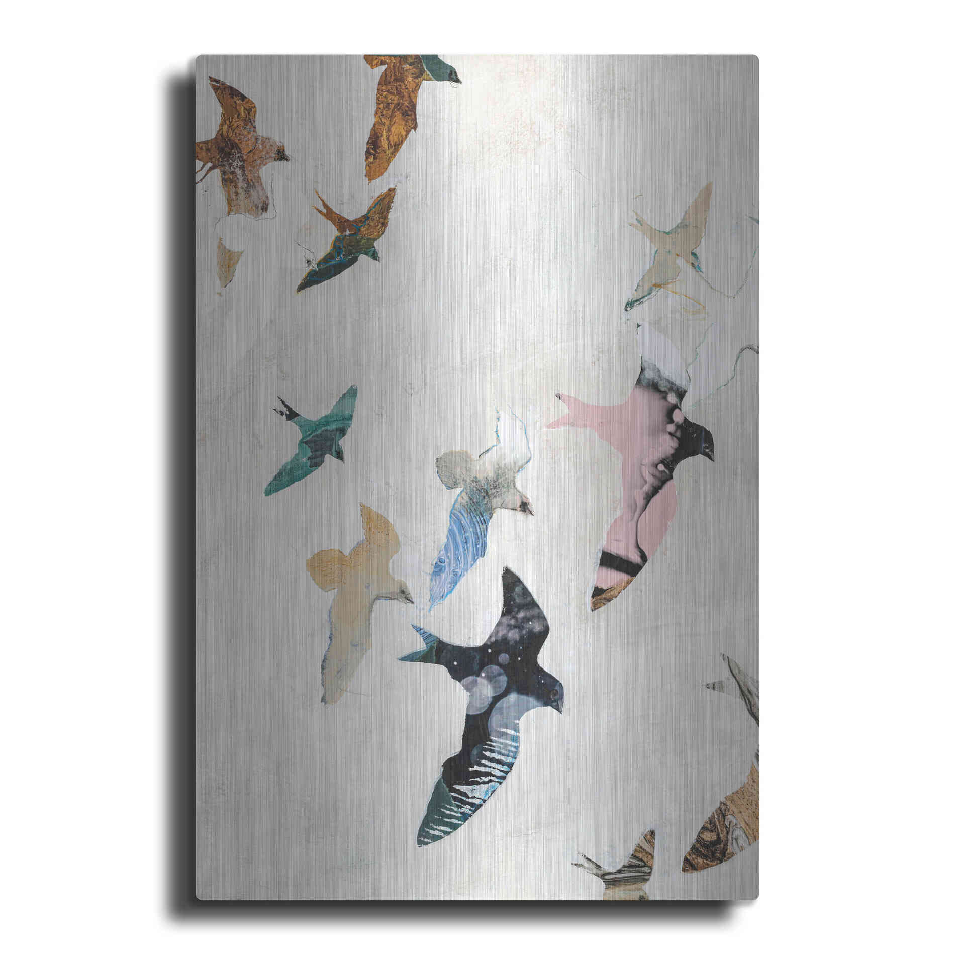 Luxe Metal Art 'Abstract Birds 2' by Design Fabrikken, Metal Wall Art