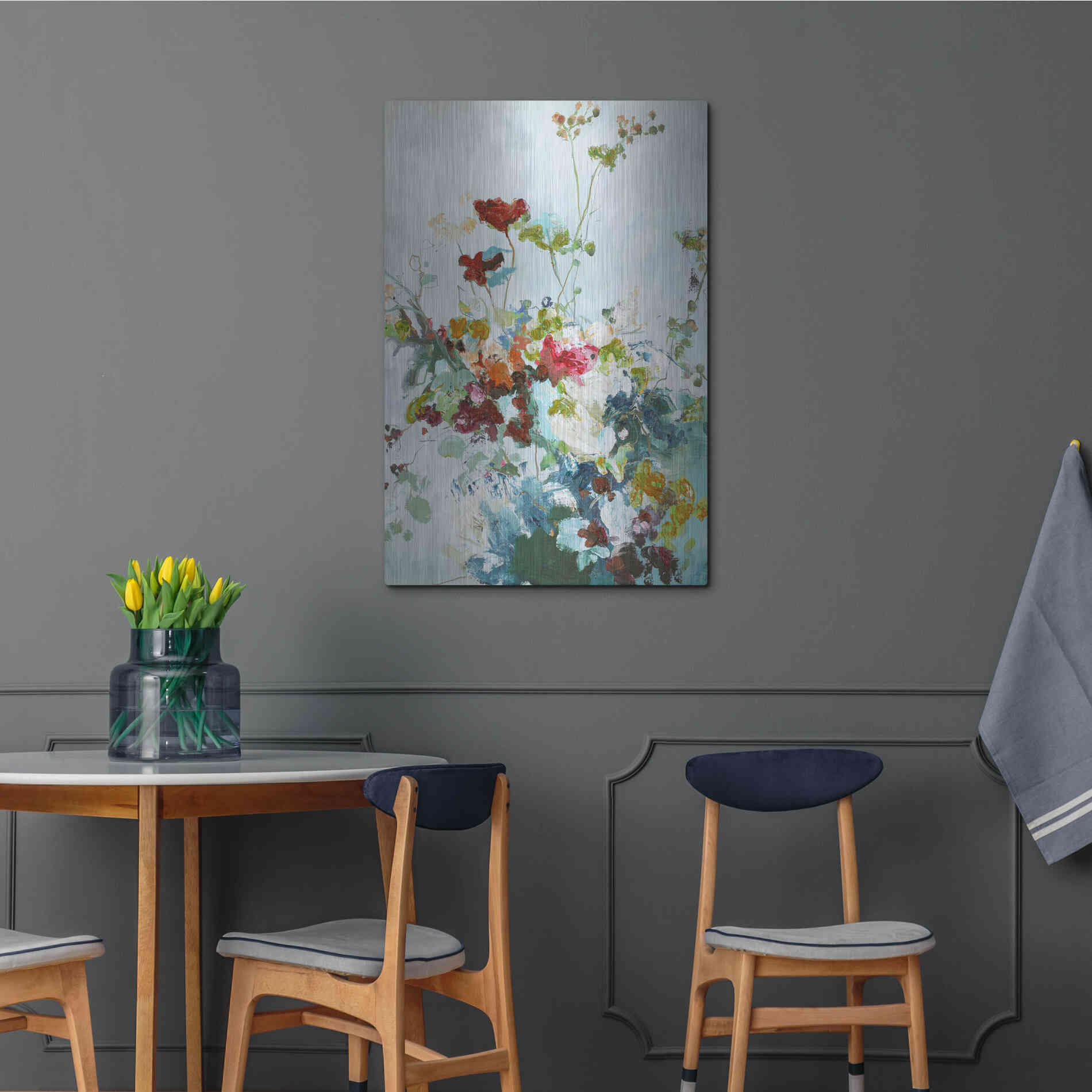 Luxe Metal Art 'Abstract Floral 1' by Design Fabrikken, Metal Wall Art,24x36
