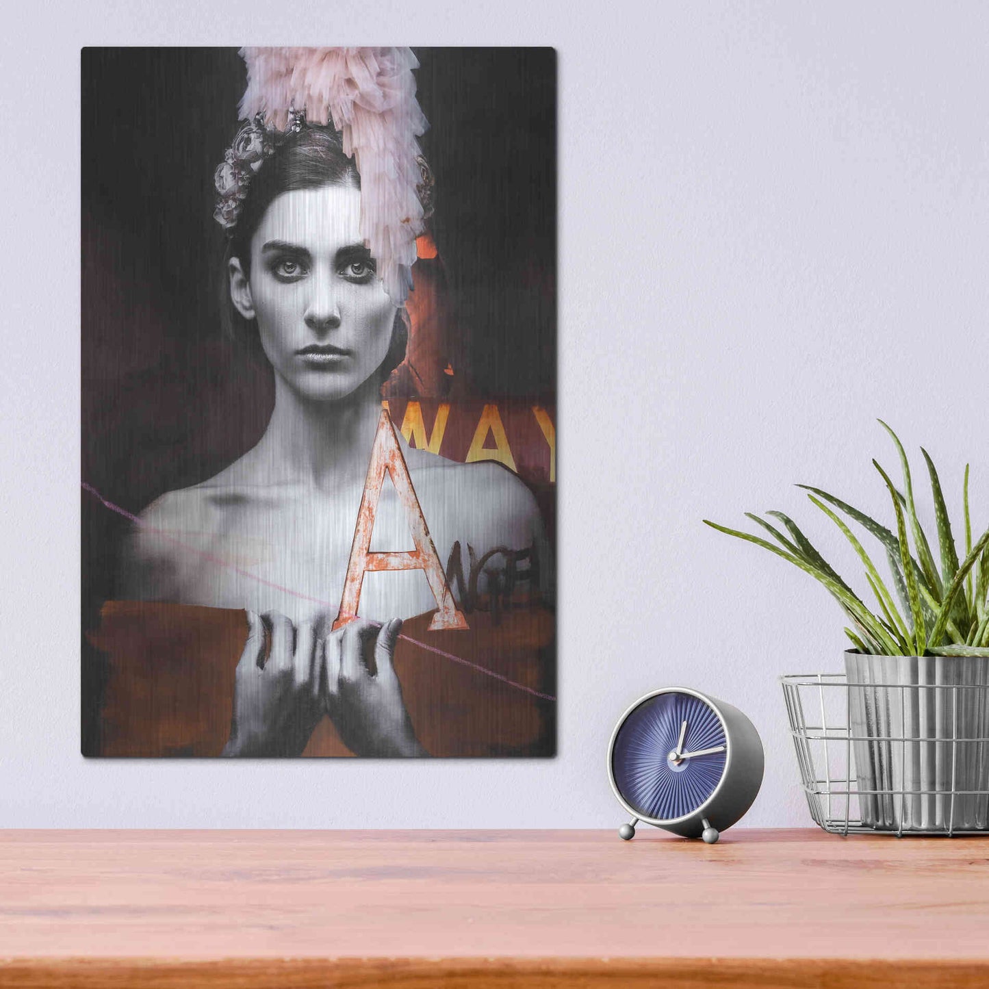 Luxe Metal Art 'Angel' by Design Fabrikken, Metal Wall Art,12x16