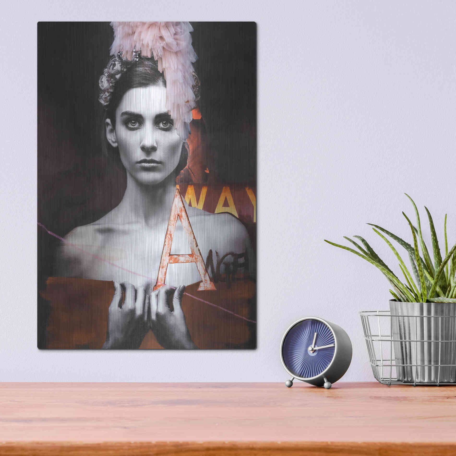 Luxe Metal Art 'Angel' by Design Fabrikken, Metal Wall Art,12x16