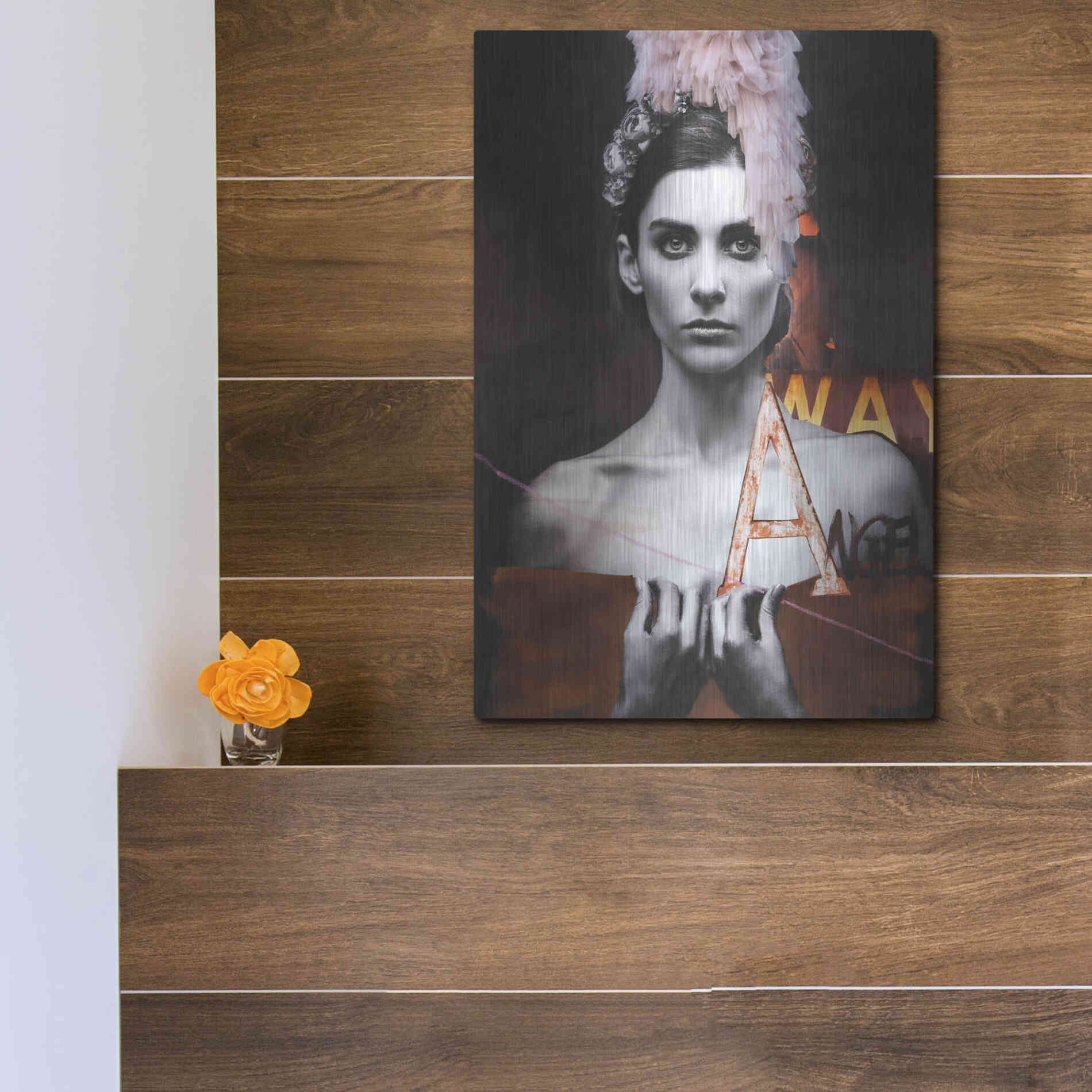 Luxe Metal Art 'Angel' by Design Fabrikken, Metal Wall Art,12x16