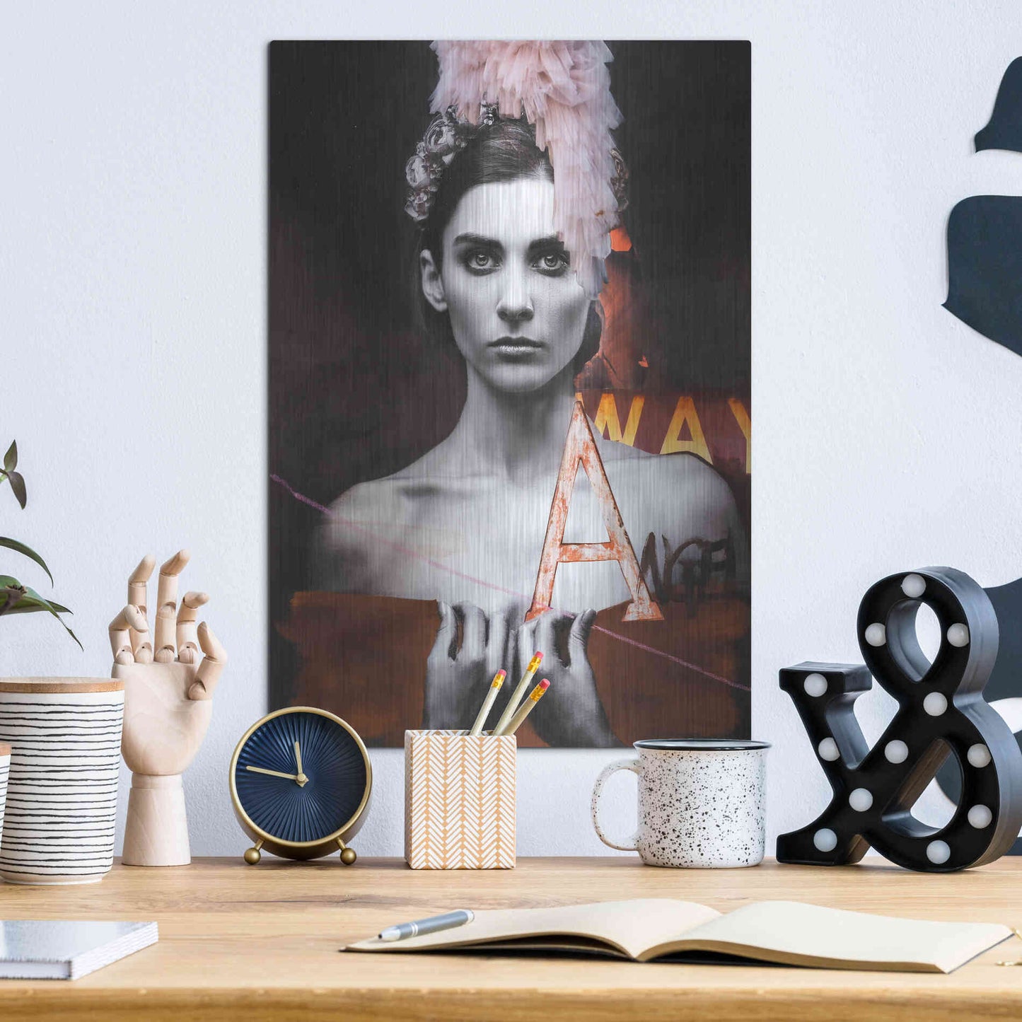 Luxe Metal Art 'Angel' by Design Fabrikken, Metal Wall Art,12x16