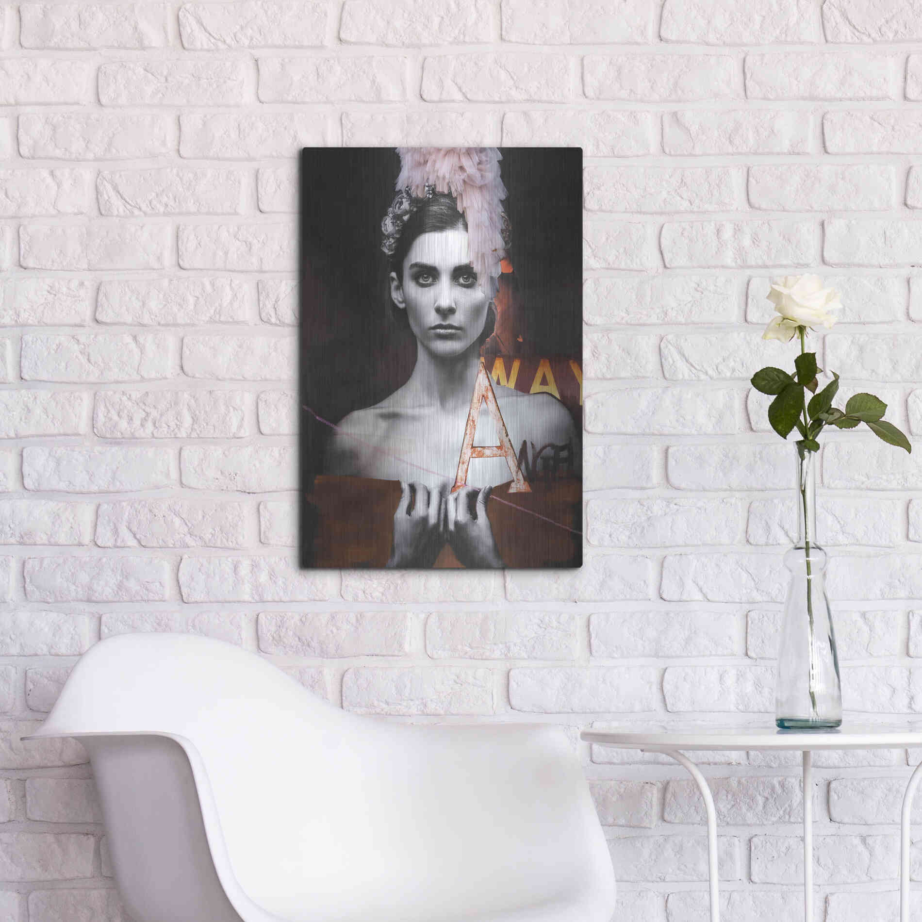 Luxe Metal Art 'Angel' by Design Fabrikken, Metal Wall Art,16x24