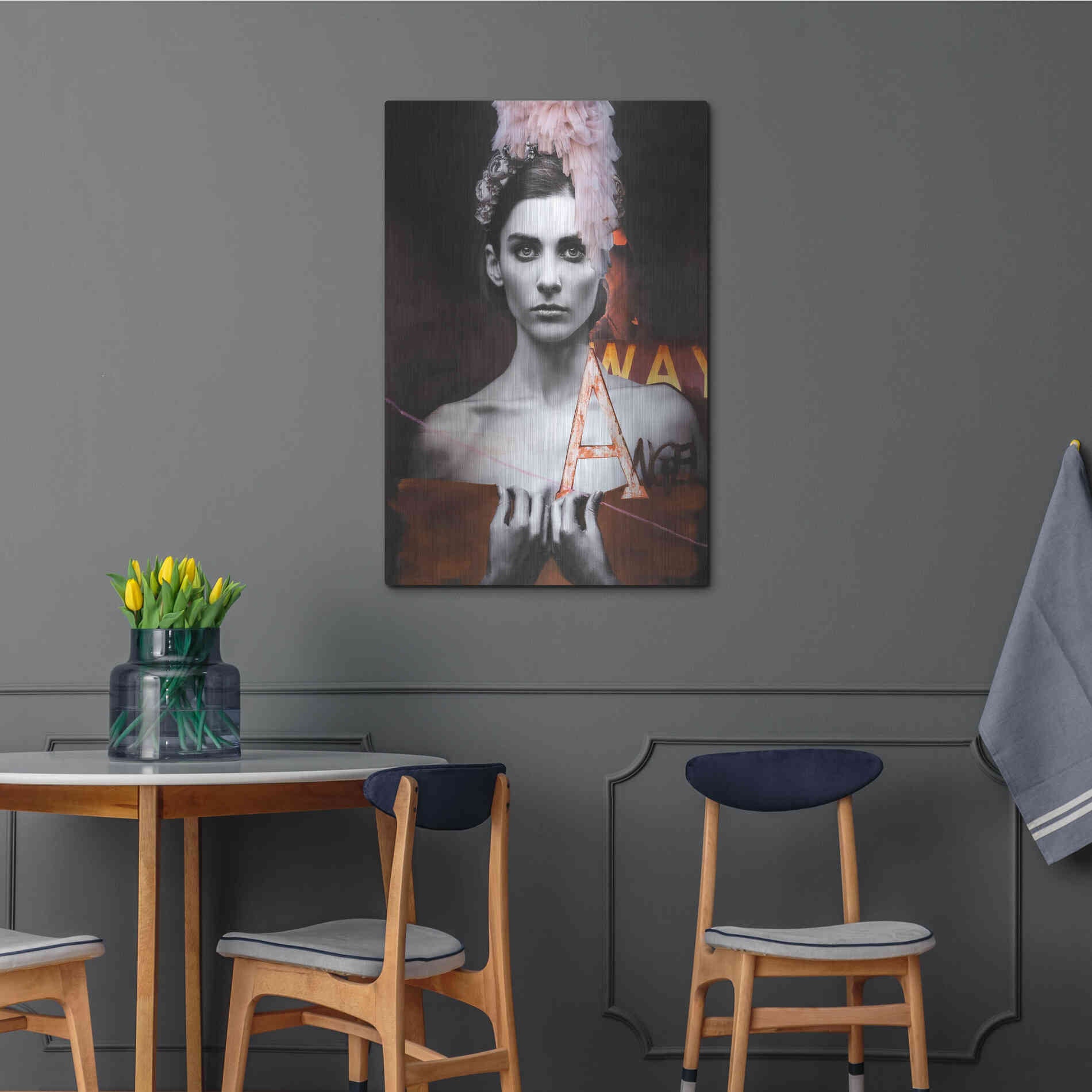 Luxe Metal Art 'Angel' by Design Fabrikken, Metal Wall Art,24x36