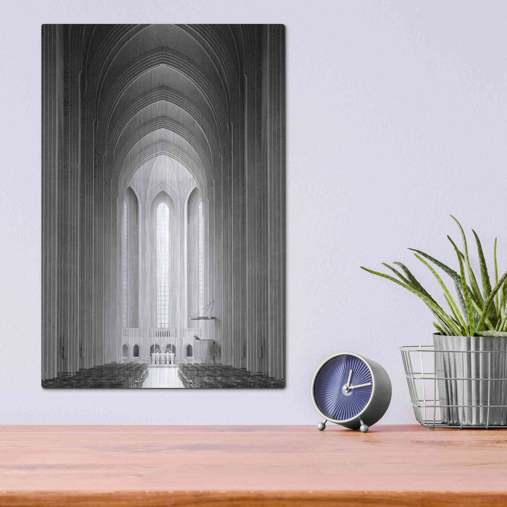 Luxe Metal Art 'Architecture 4' by Design Fabrikken, Metal Wall Art,12x16