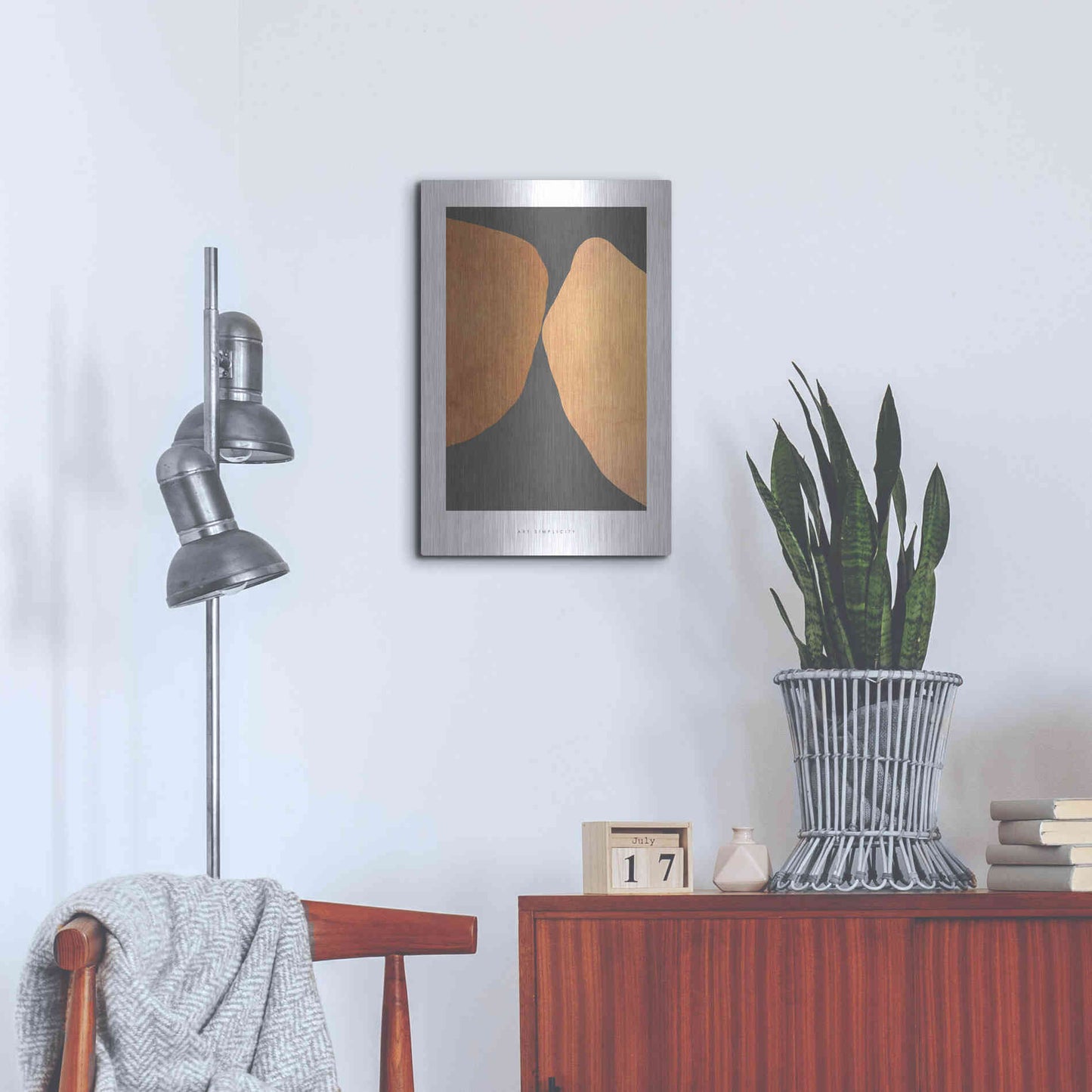 Luxe Metal Art 'Art Simplicity 4' by Design Fabrikken, Metal Wall Art,16x24
