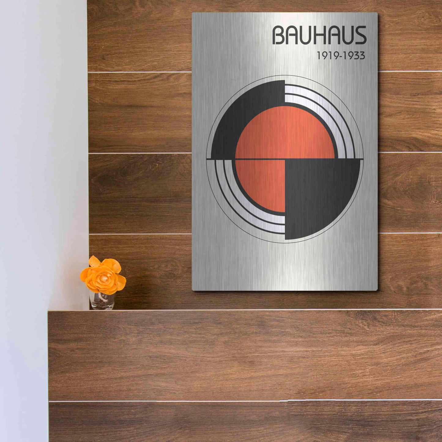 Luxe Metal Art 'Bauhaus 1' by Design Fabrikken, Metal Wall Art,12x16