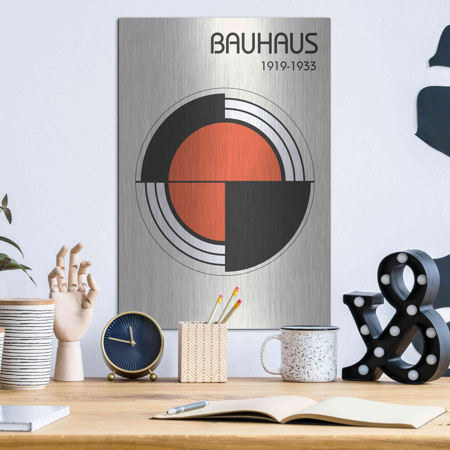 Luxe Metal Art 'Bauhaus 1' by Design Fabrikken, Metal Wall Art,12x16
