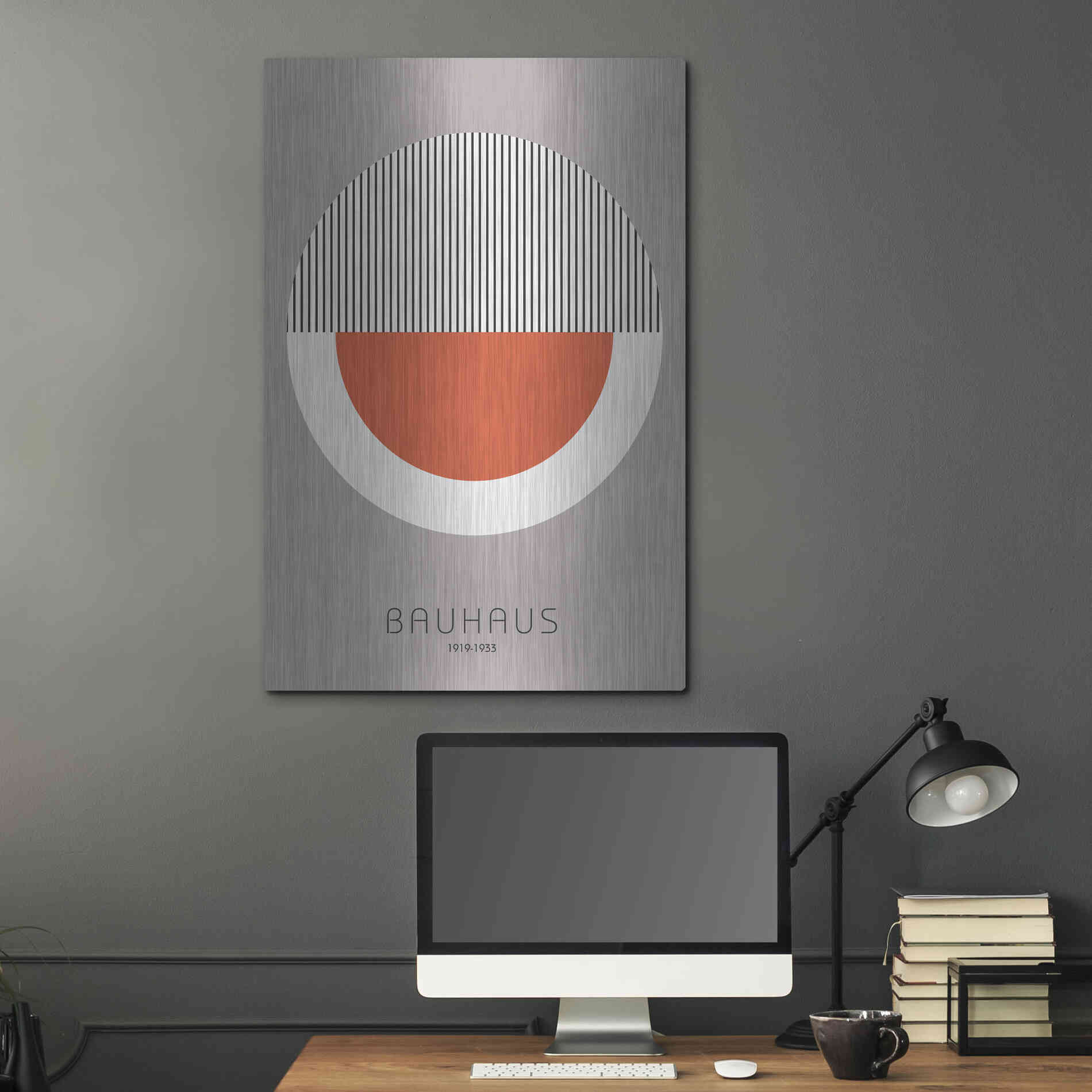 Luxe Metal Art 'Bauhaus 9' by Design Fabrikken, Metal Wall Art,24x36