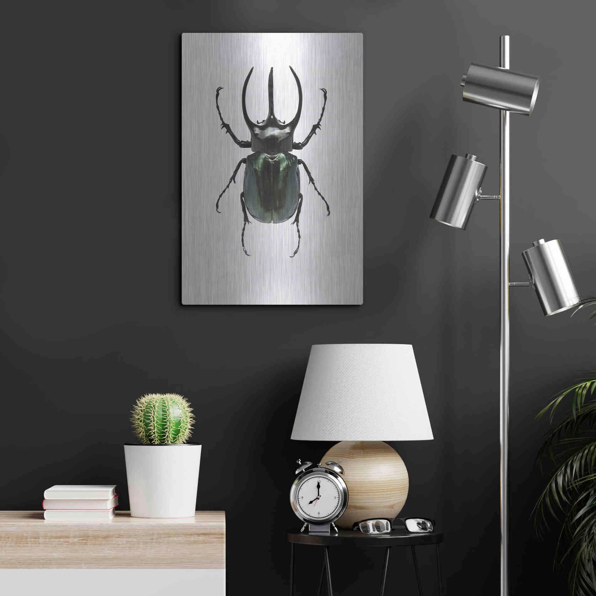 Luxe Metal Art 'Beetle 2' by Design Fabrikken, Metal Wall Art,16x24