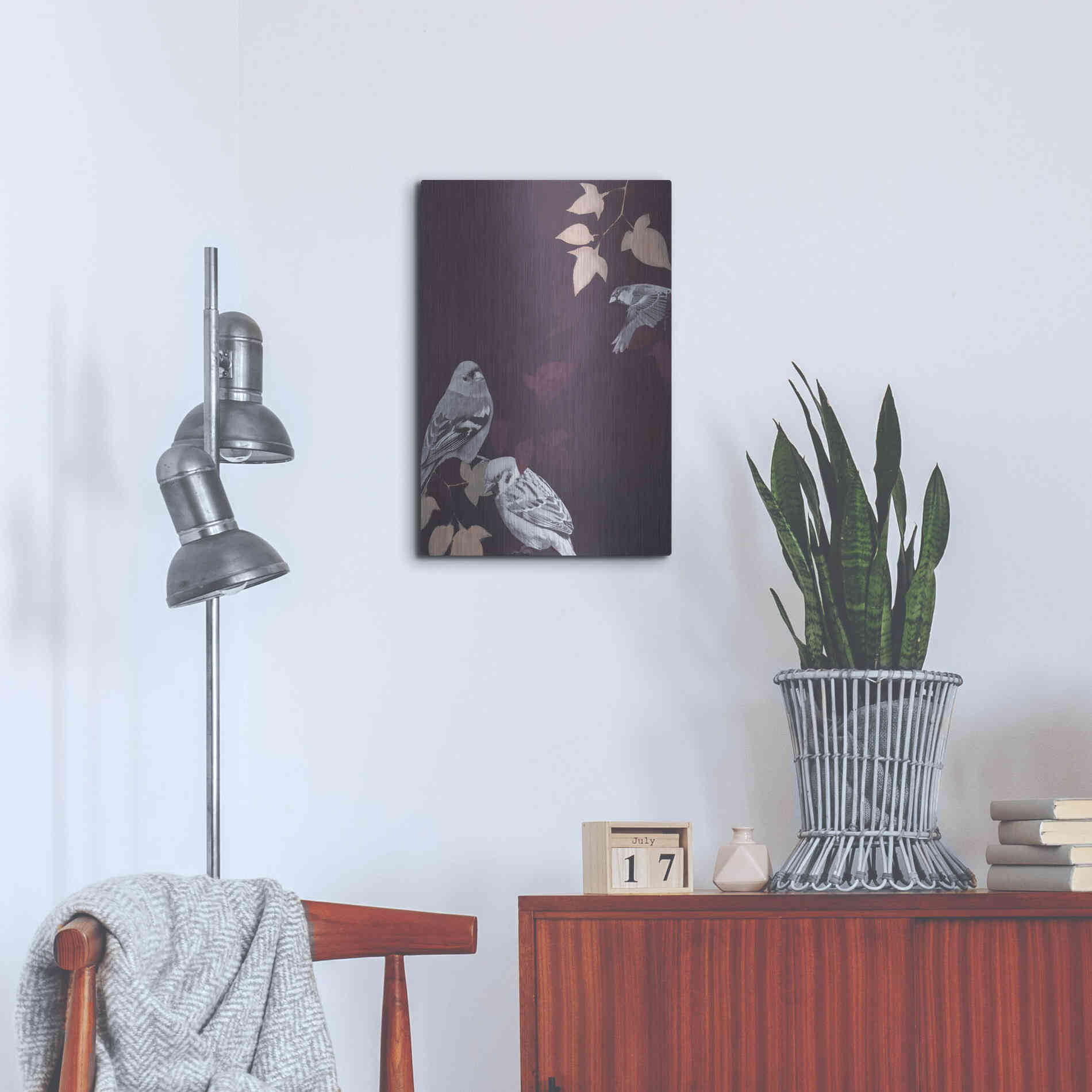 Luxe Metal Art 'Bird 1' by Design Fabrikken, Metal Wall Art,16x24