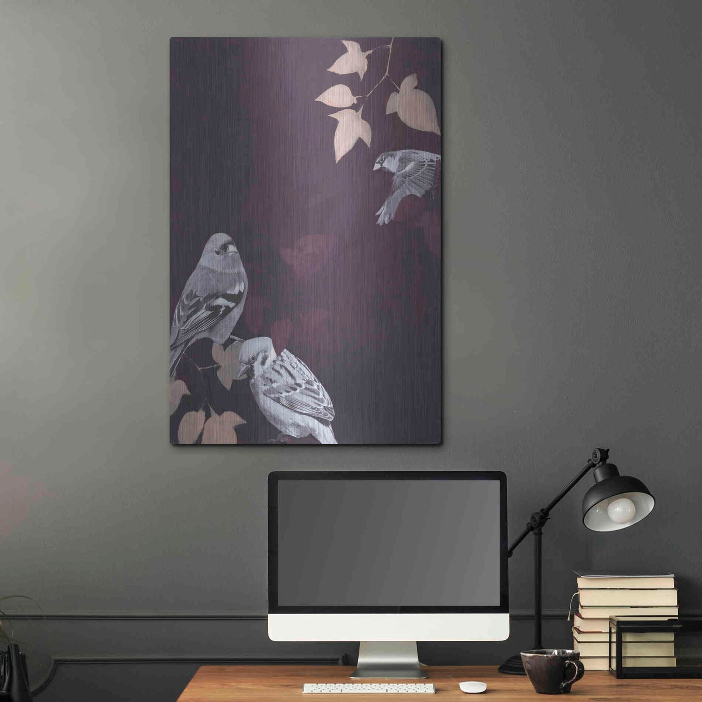 Luxe Metal Art 'Bird 1' by Design Fabrikken, Metal Wall Art,24x36
