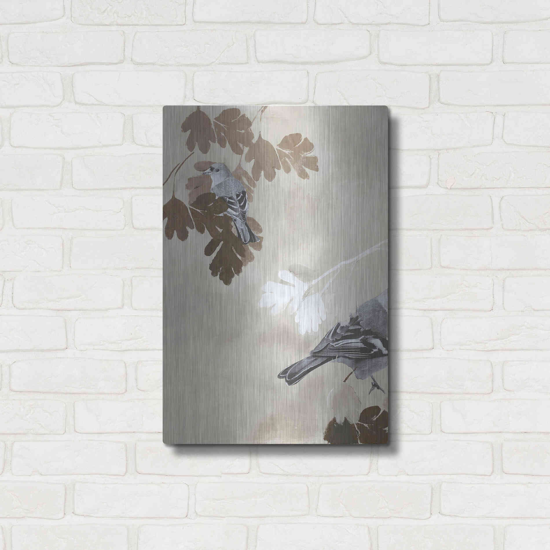 Luxe Metal Art 'Bird 3' by Design Fabrikken, Metal Wall Art,16x24