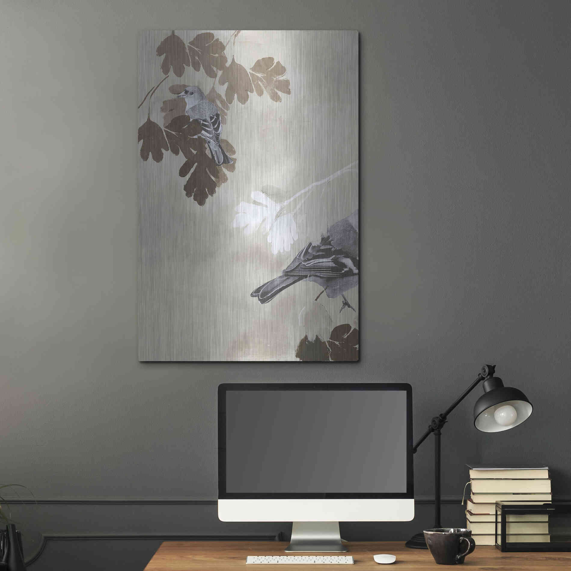 Luxe Metal Art 'Bird 3' by Design Fabrikken, Metal Wall Art,24x36