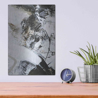 Luxe Metal Art 'Black and White 1' by Design Fabrikken, Metal Wall Art,12x16